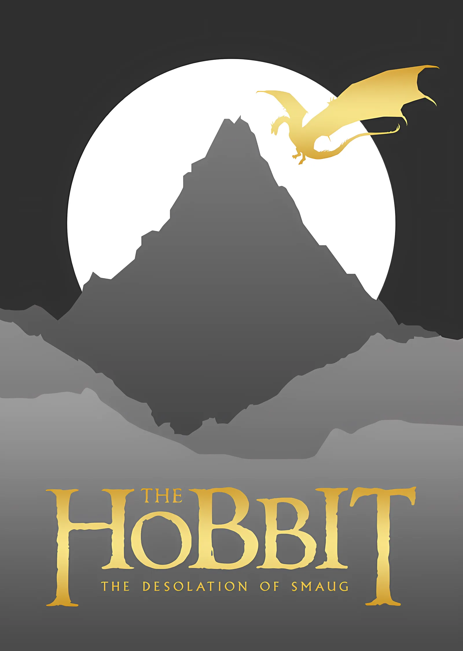 The Hobbit Dağ Silueti metal tablo