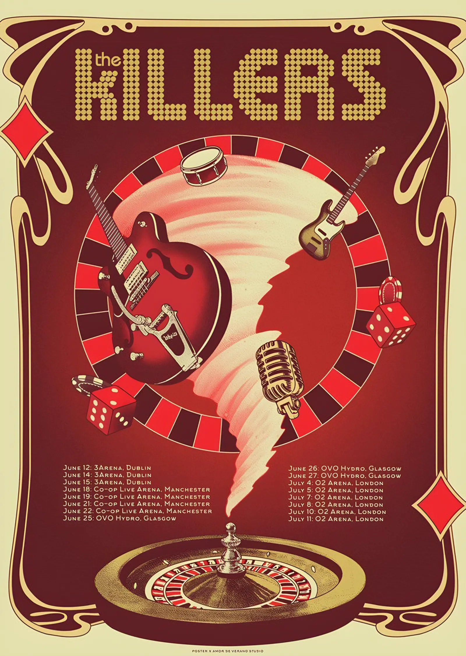 The Killers - Turne Afişi metal tablo
