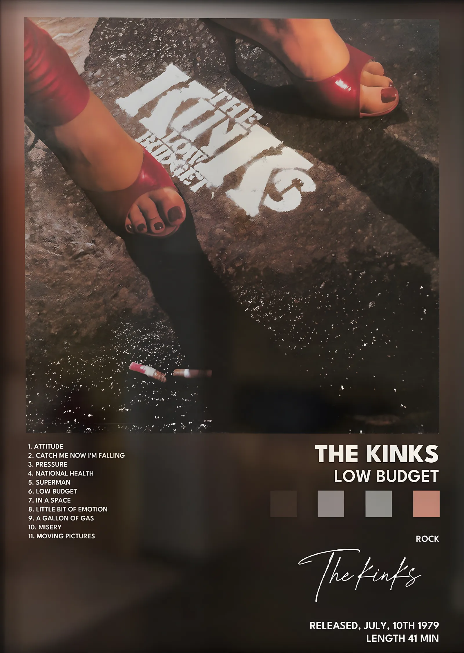 The Kinks: Low Budget metal tablo