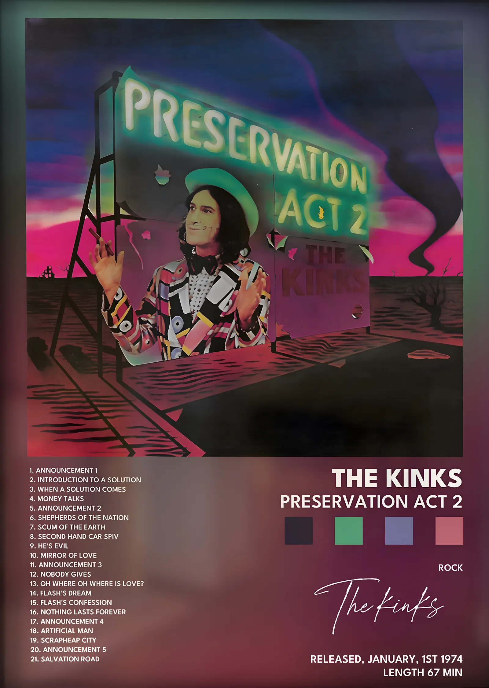 The Kinks: Preservation Act 2 metal tablo