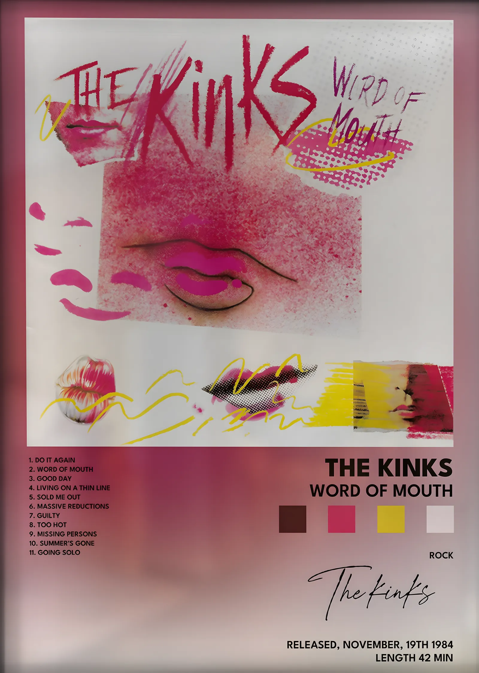 The Kinks: Word of Mouth metal tablo
