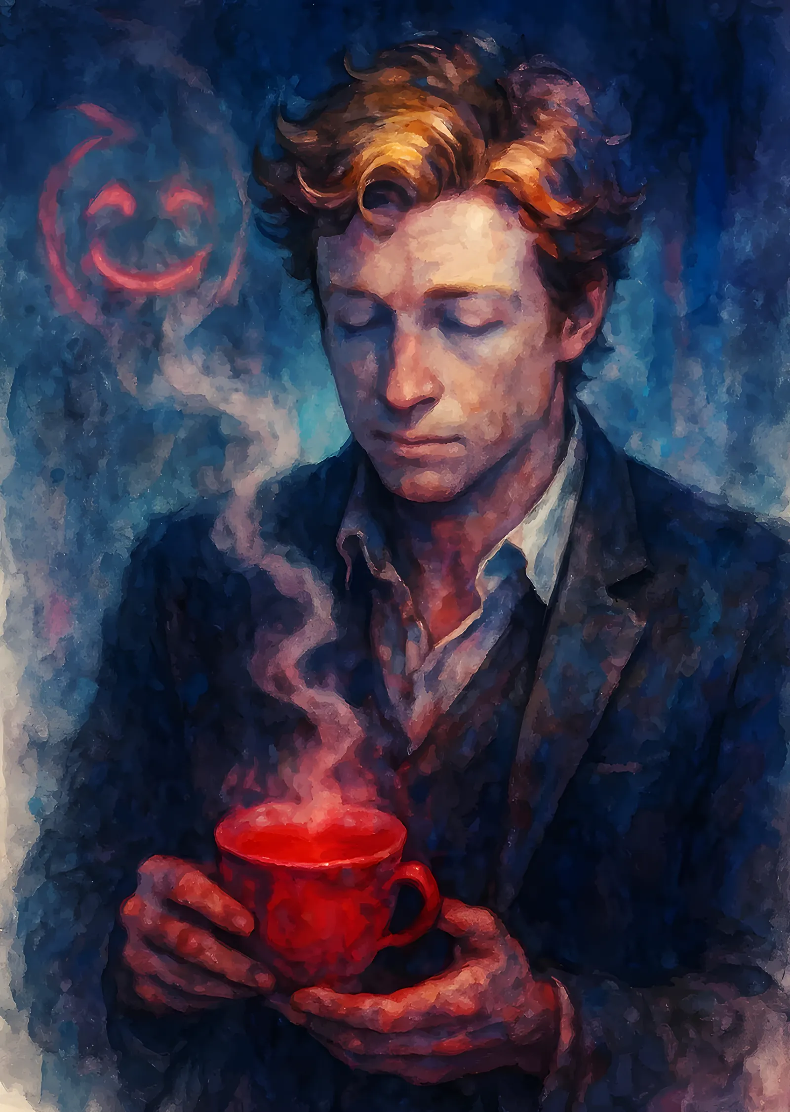 The Mentalist: Kırmızı Fincan metal tablo