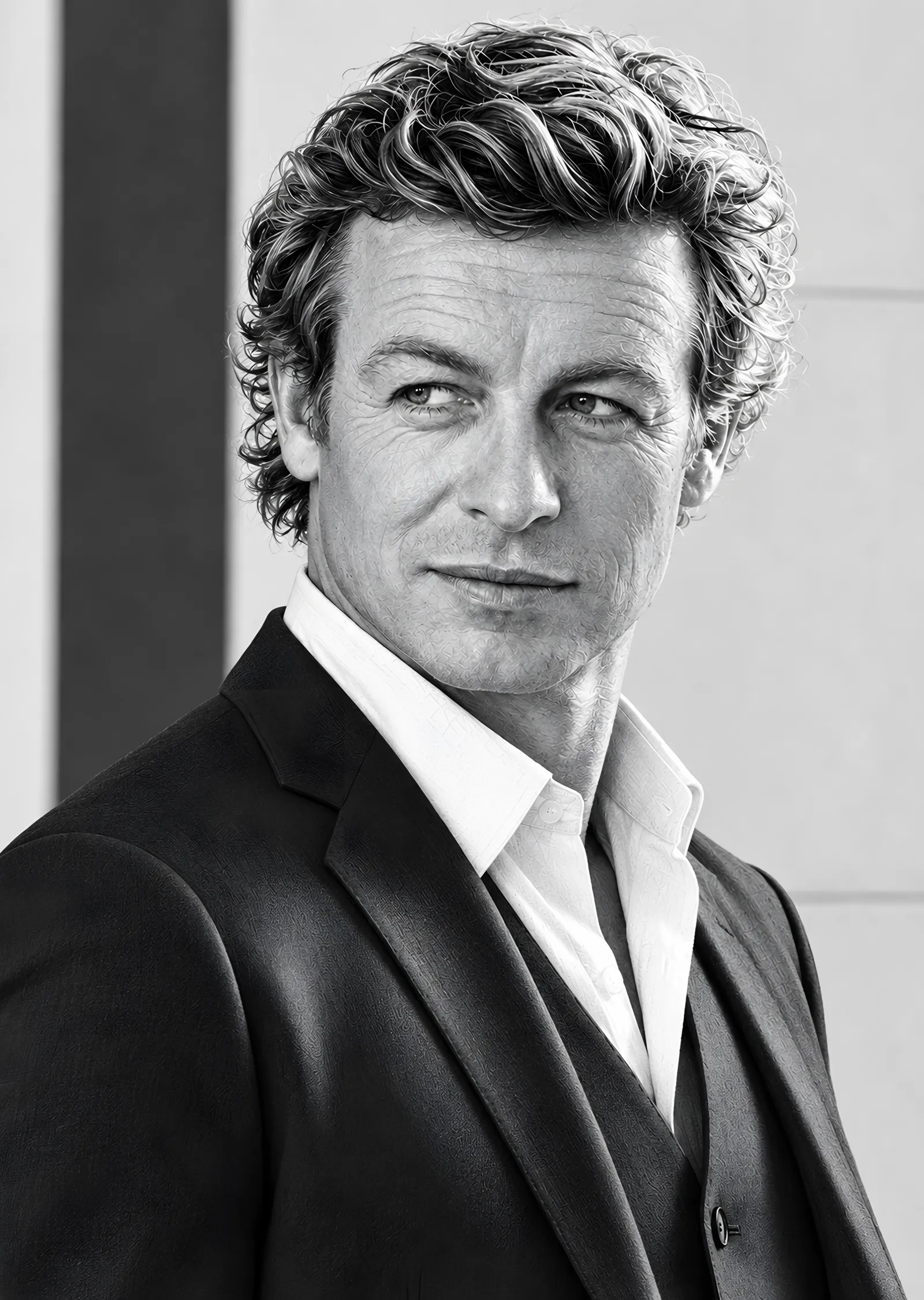 The Mentalist: Simon Baker Portresi metal tablo