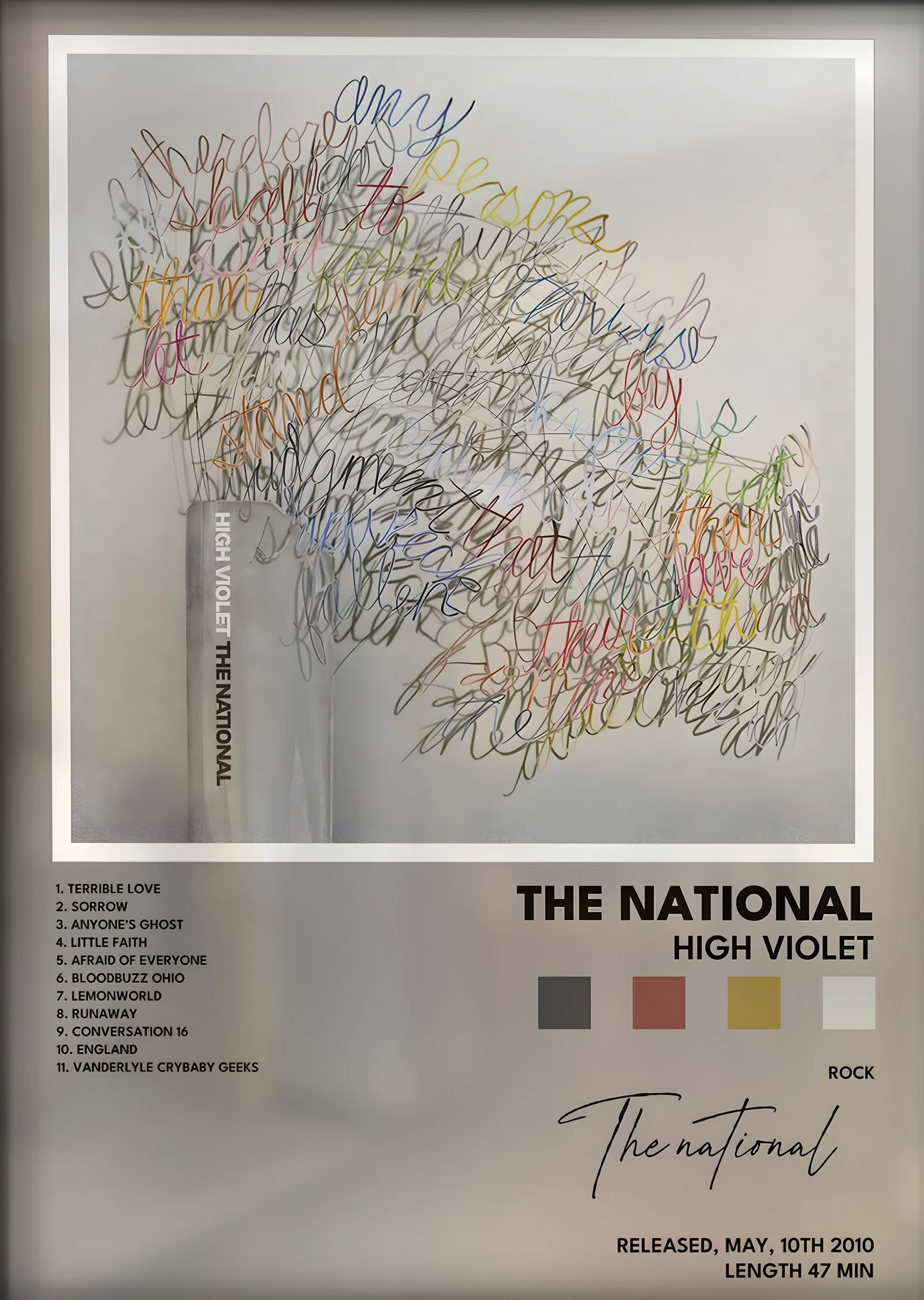 The National: High Violet metal tablo
