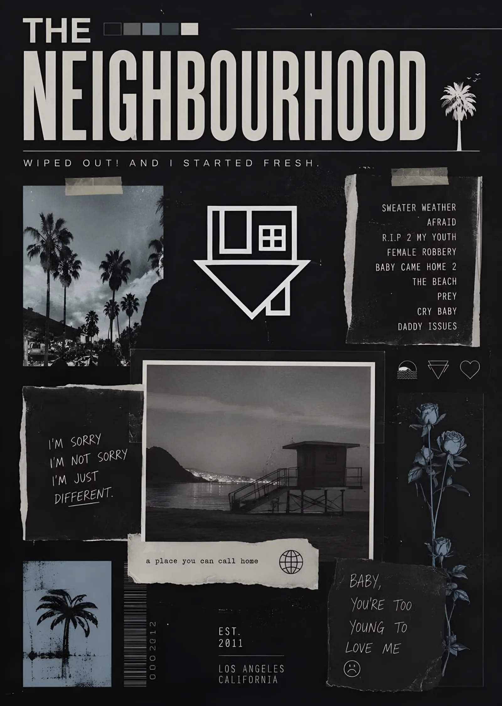 The Neighbourhood: Palmiyeli Kolaj metal tablo