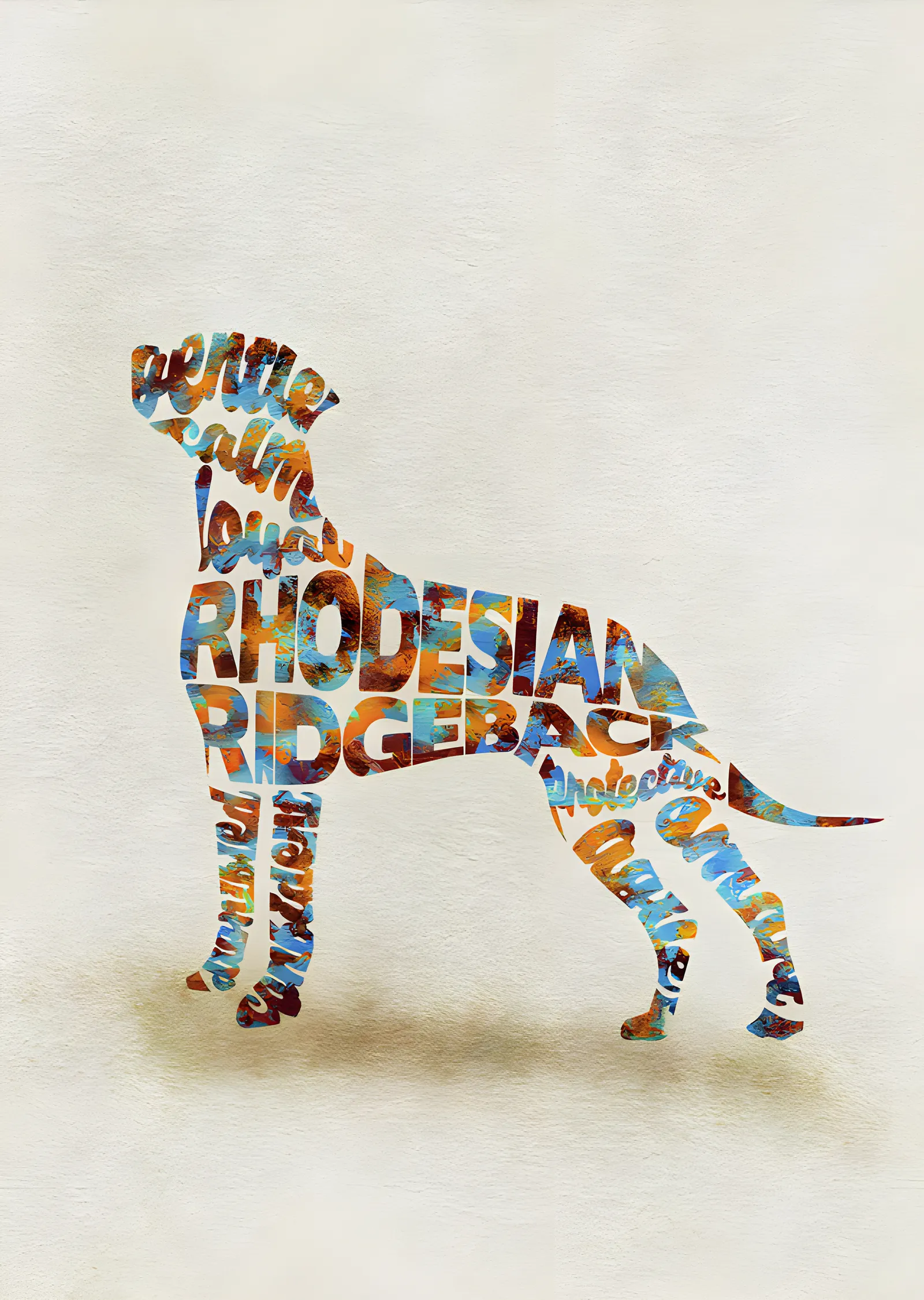 Rhodesian Ridgeback - Tipografi metal tablo
