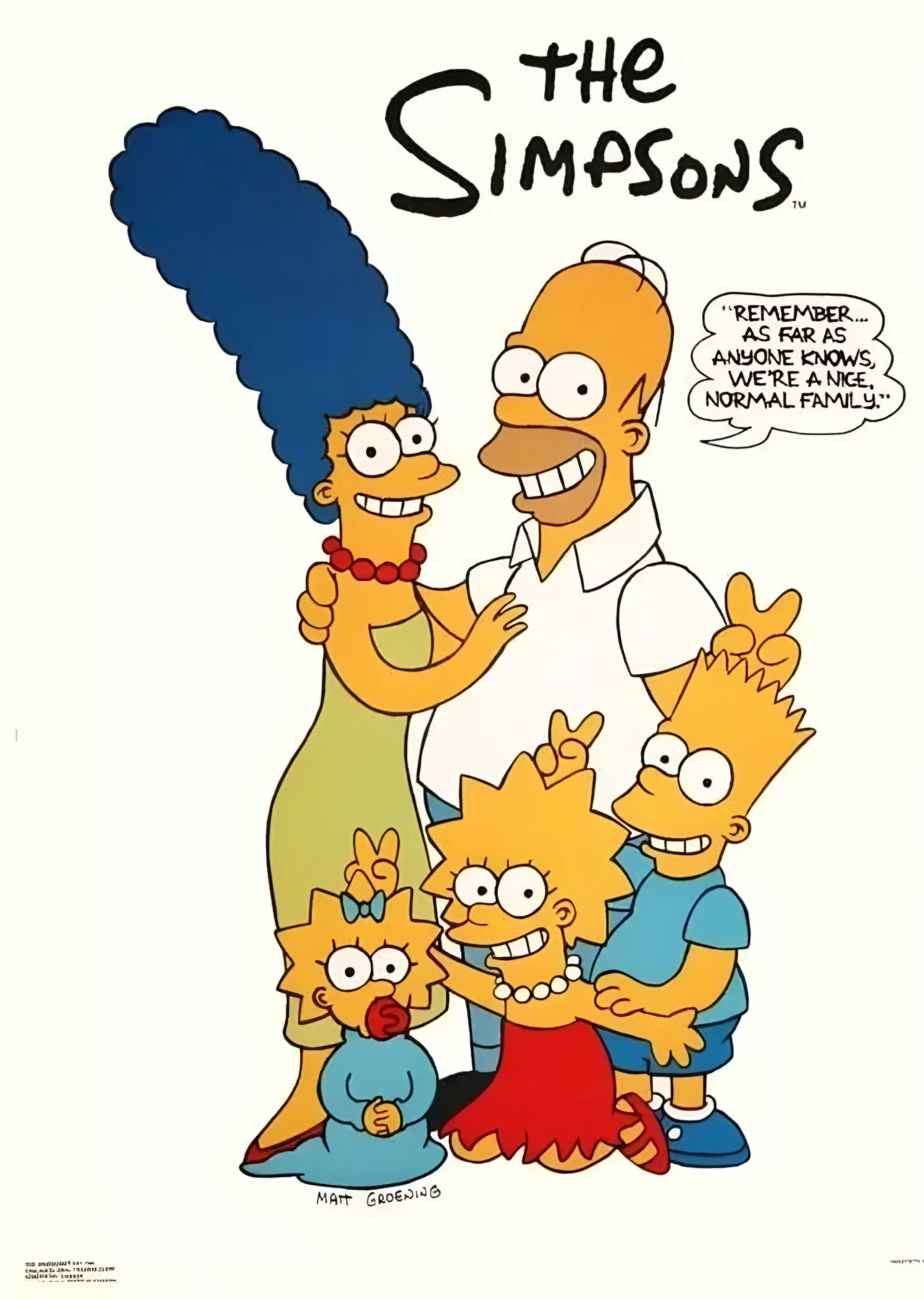 The Simpsons - 1990 Aile Afişi metal tablo