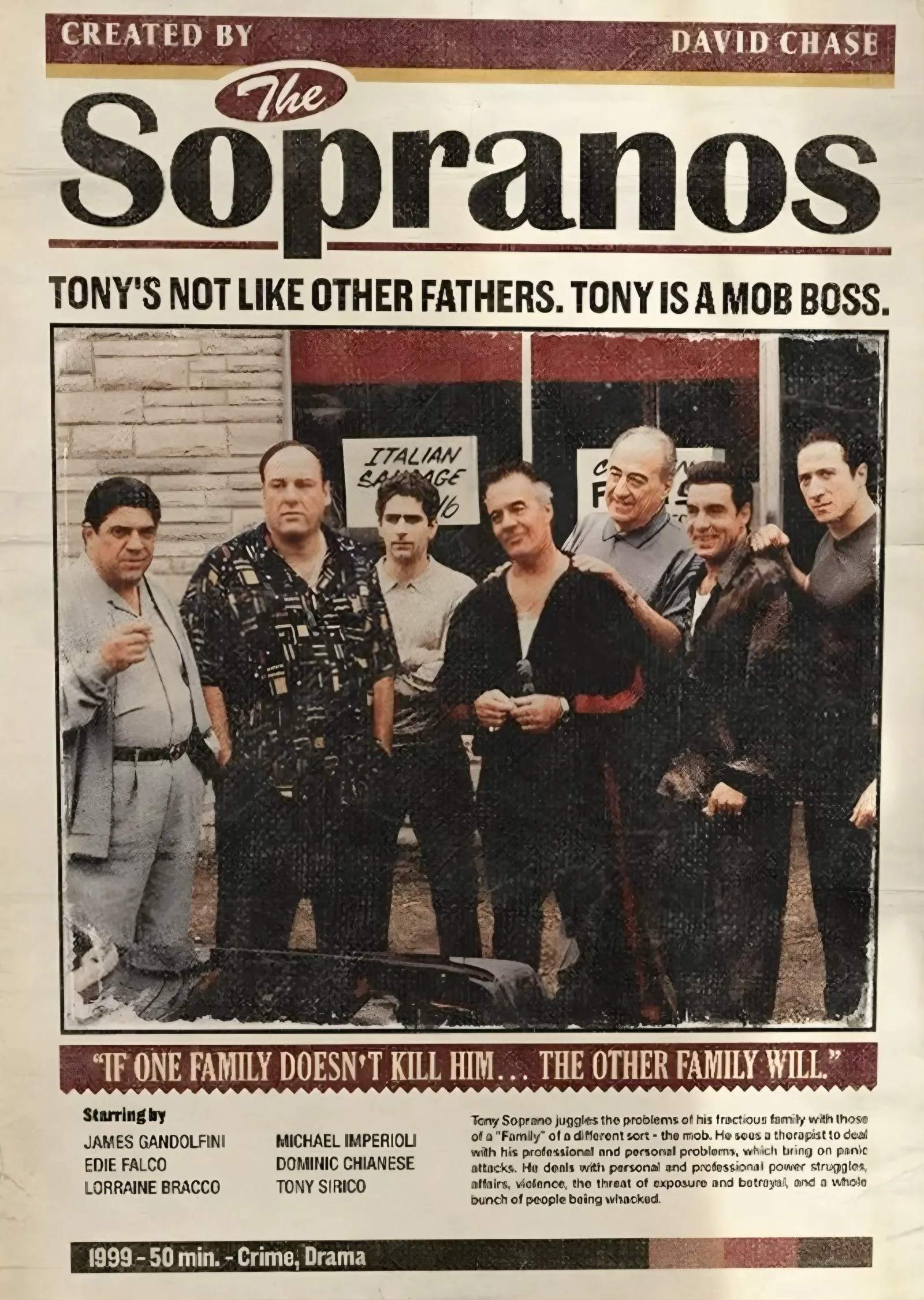 The Sopranos - Gazete Kupürü metal tablo