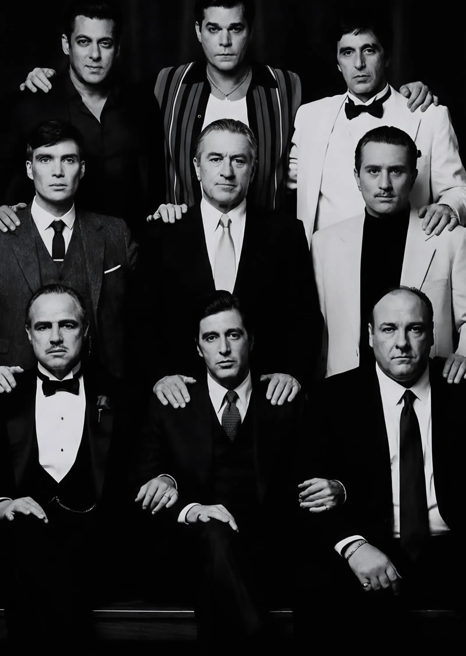 The Sopranos - Siyah Beyaz Kadro metal tablo