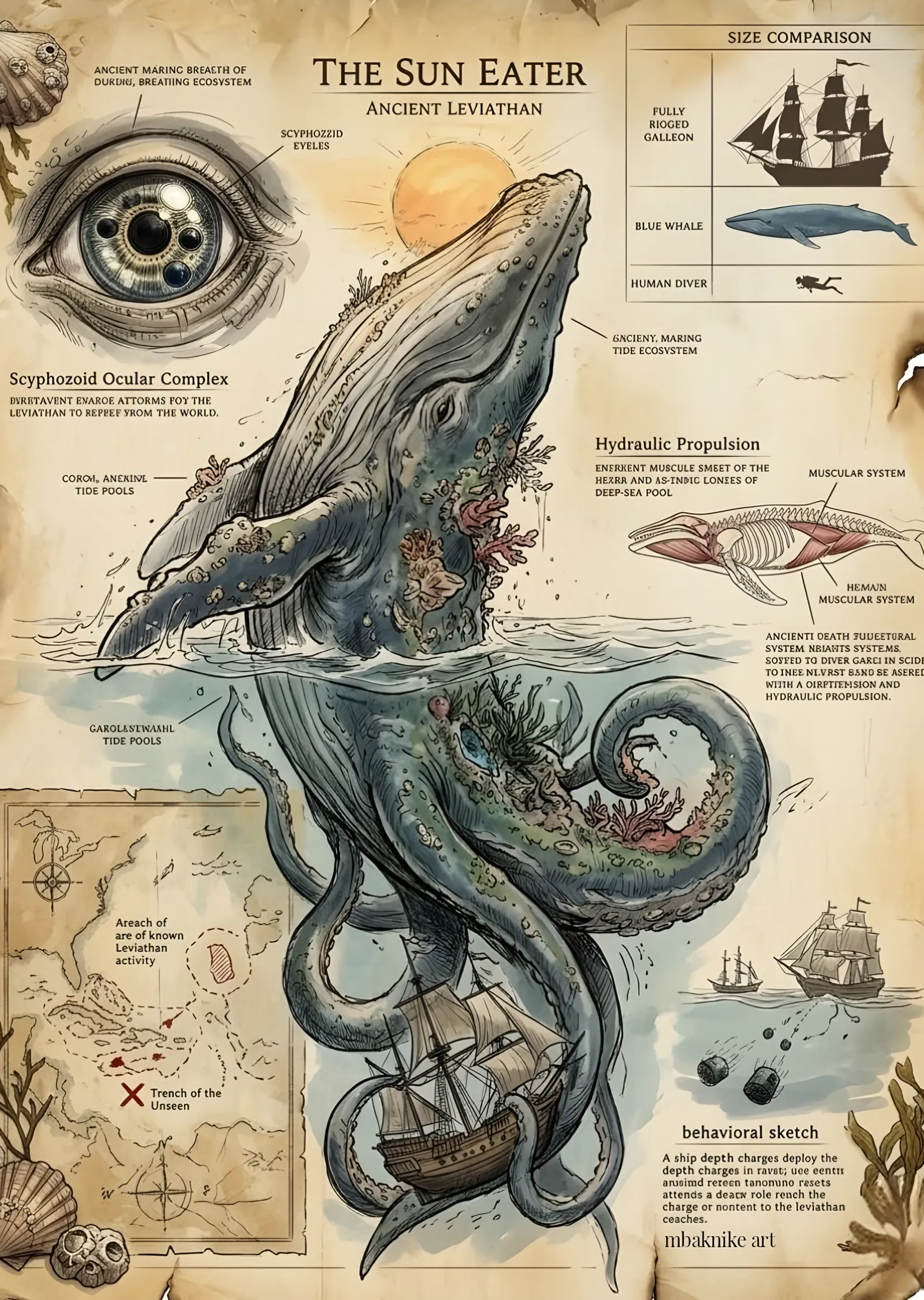 The Sun Eater - Kadim Leviathan metal tablo