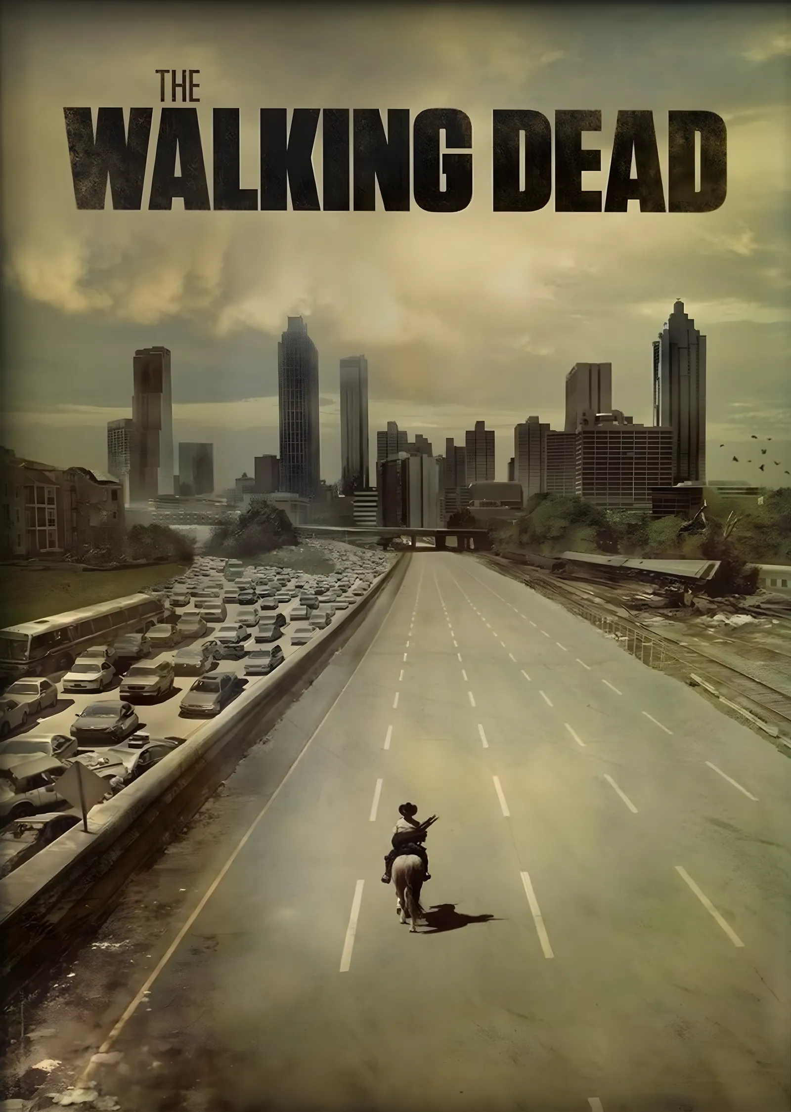 The Walking Dead (Boş Otoyol) metal tablo