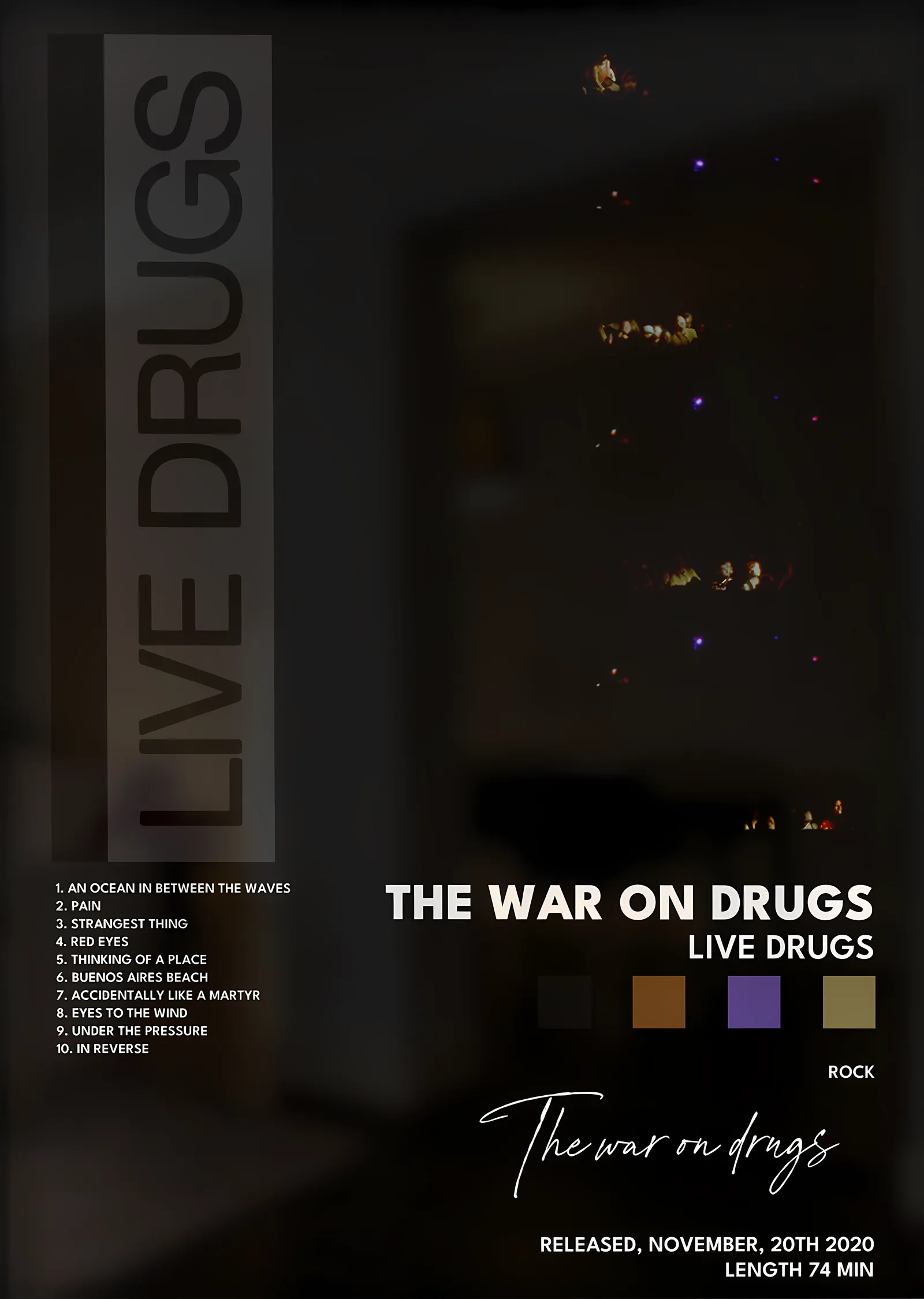 The War on Drugs: Live Drugs metal tablo