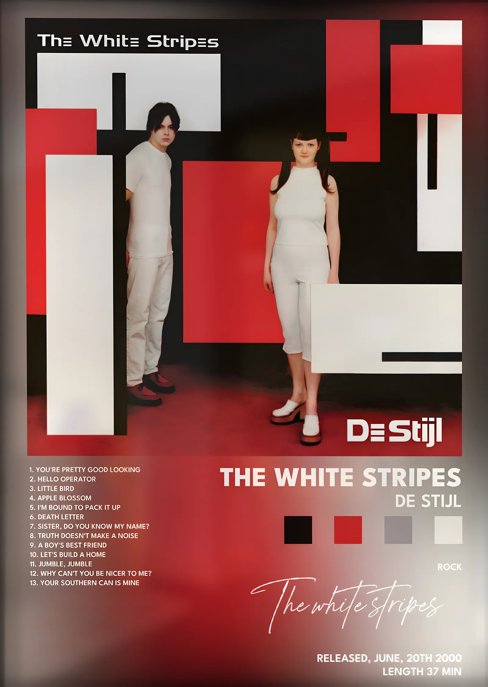 The White Stripes: De Stijl metal tablo