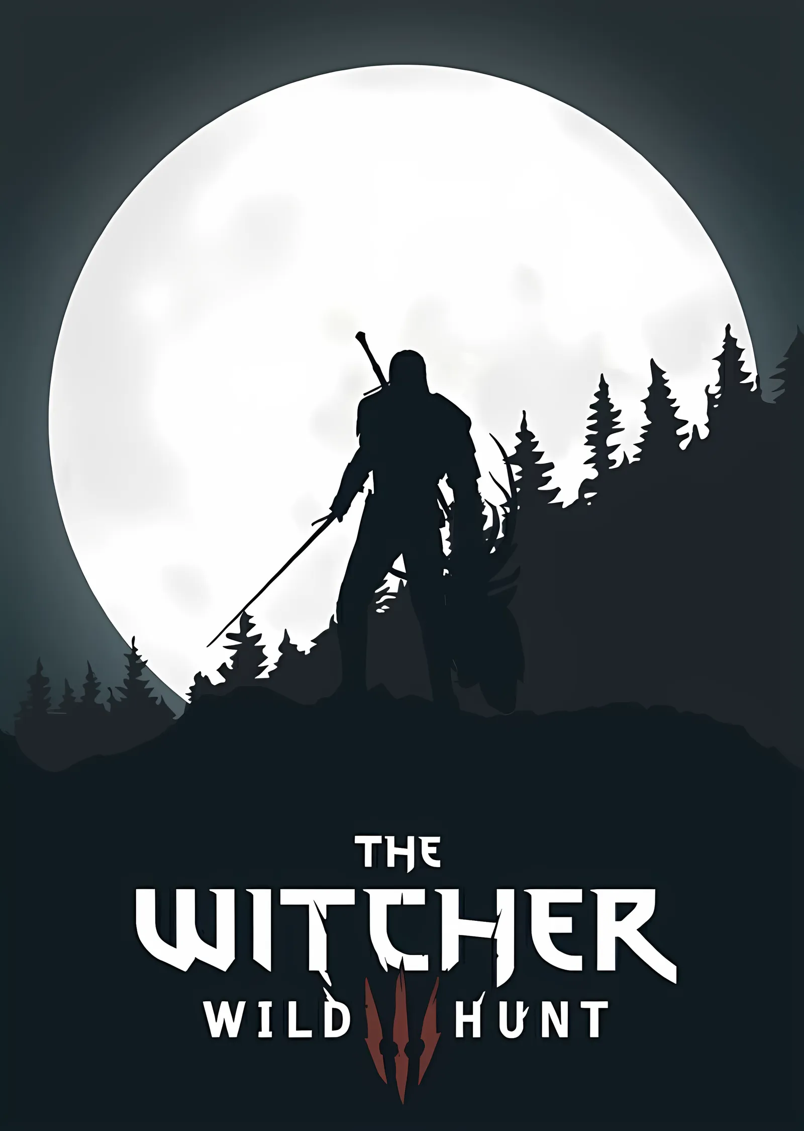 The Witcher Wild Hunt Dolunay metal tablo