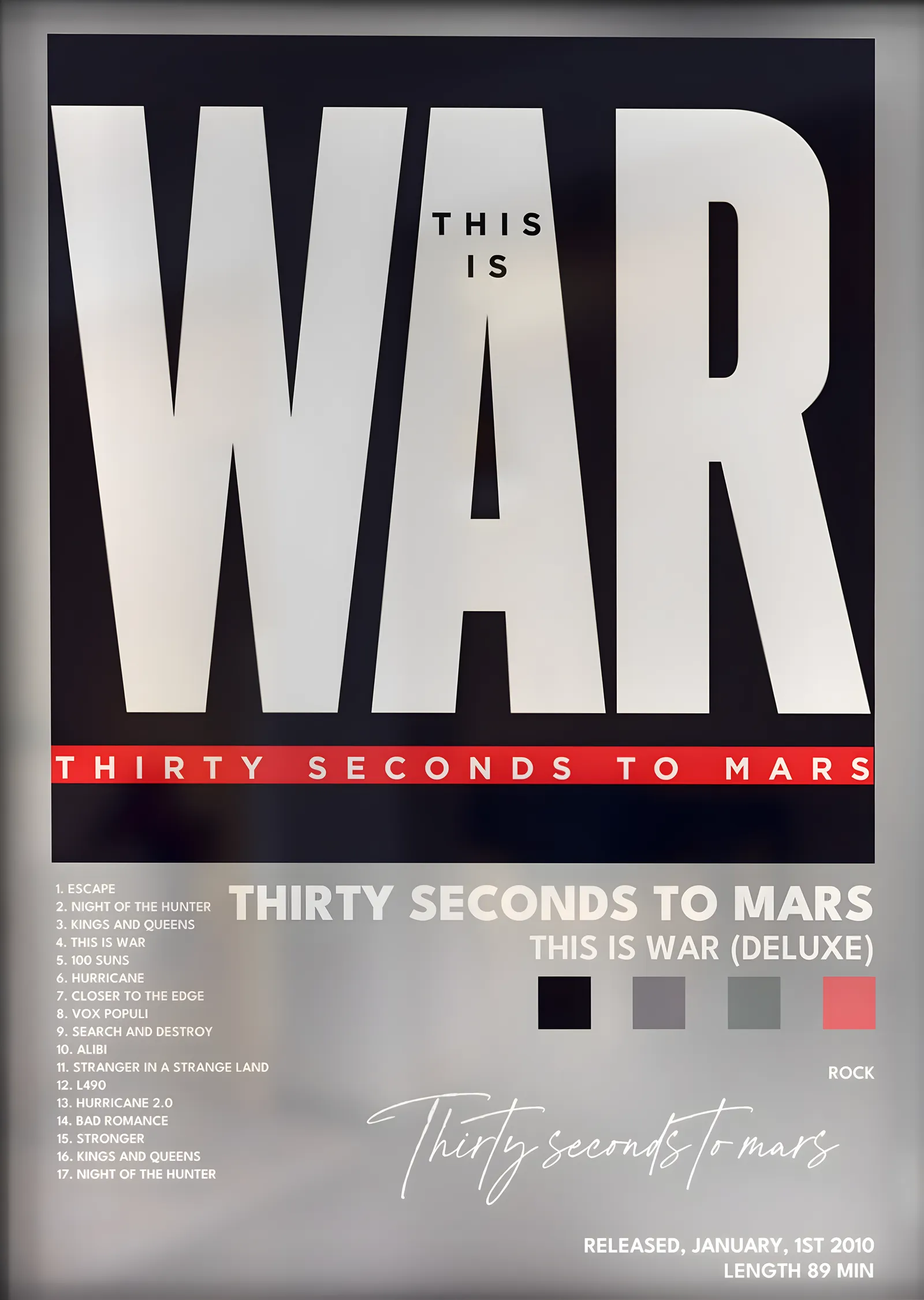 Thirty Seconds to Mars: This Is War metal tablo