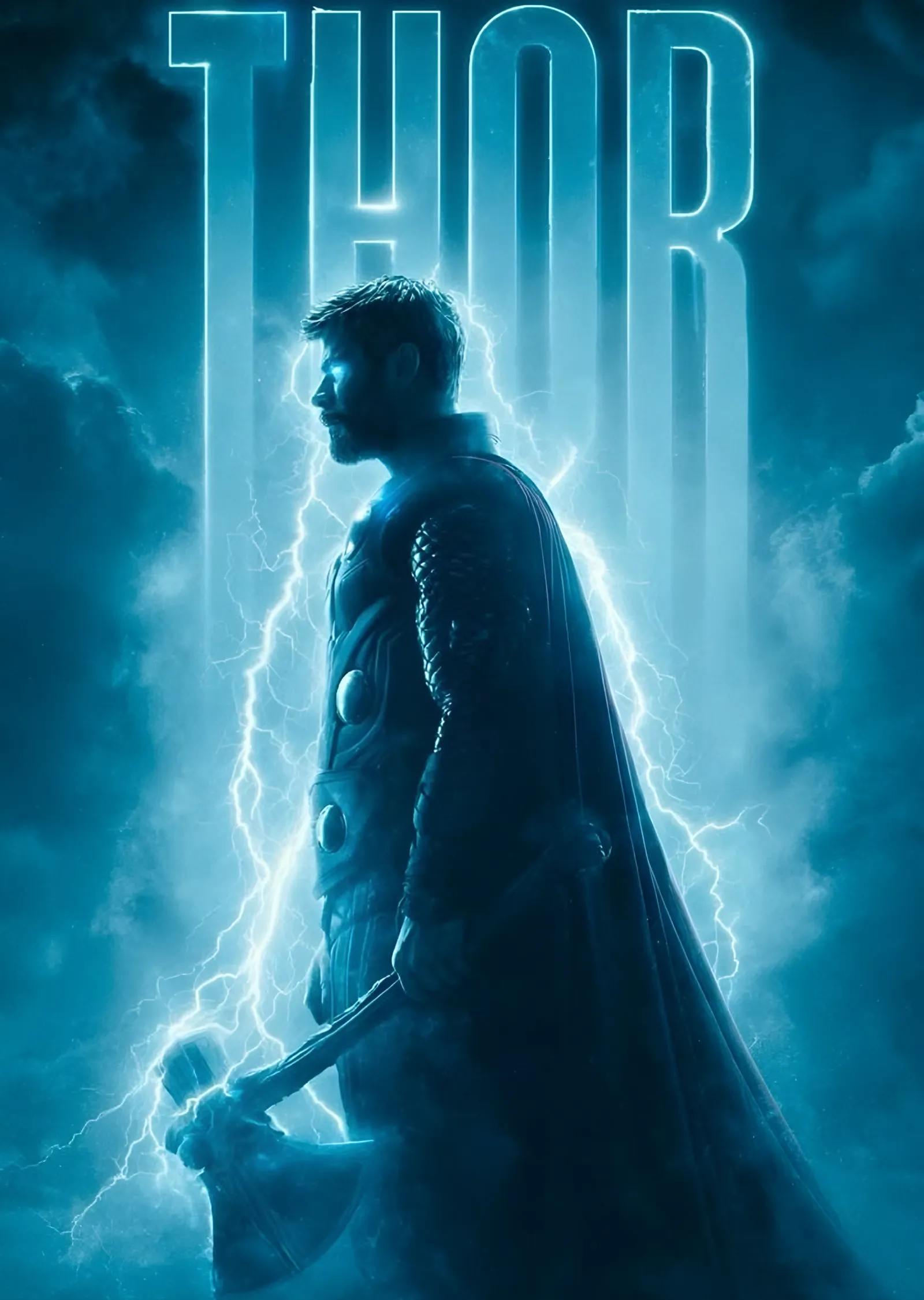 Thor - Mavi Şimşek metal tablo