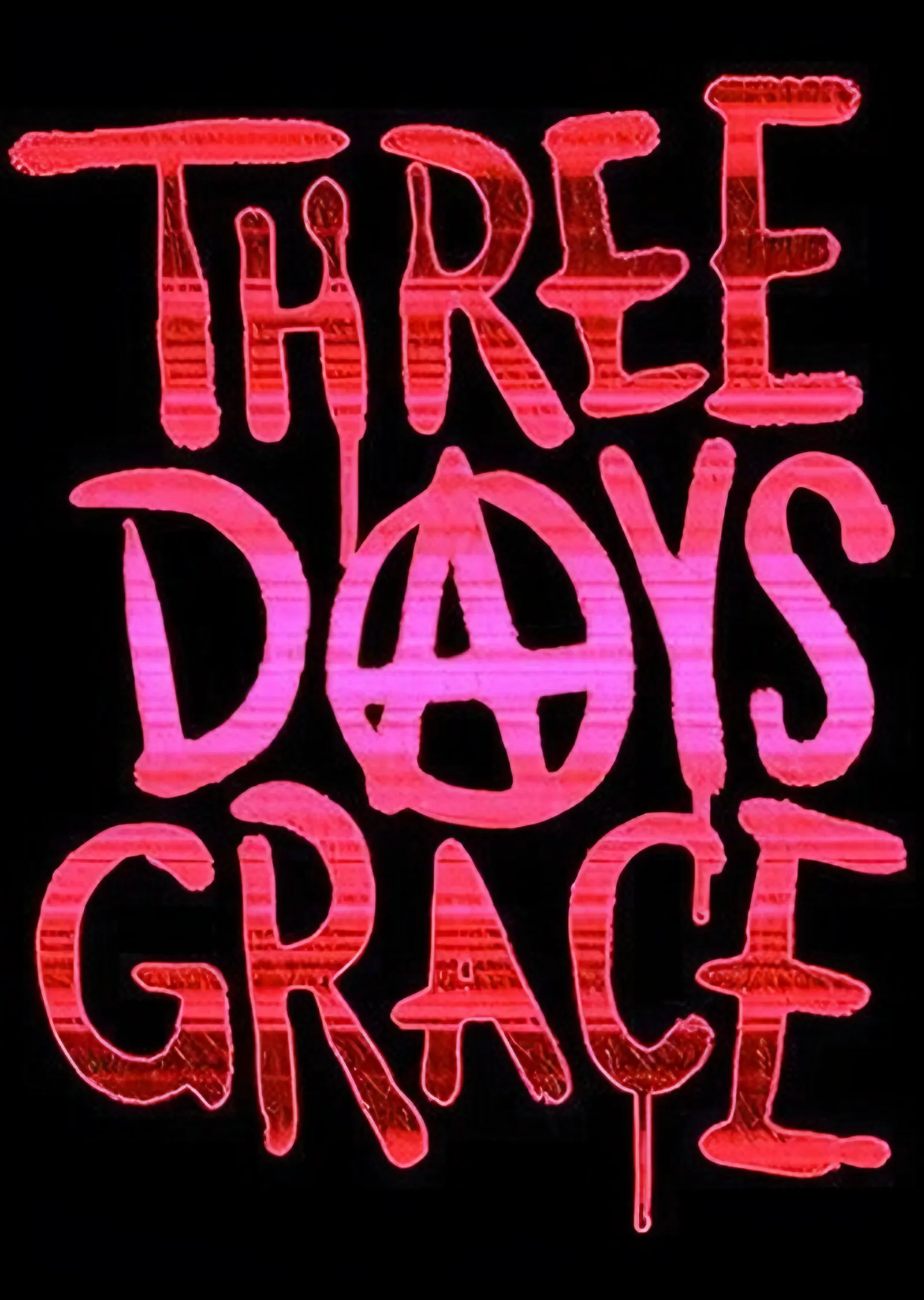 Three Days Grace - Kanlı Tipografi metal tablo