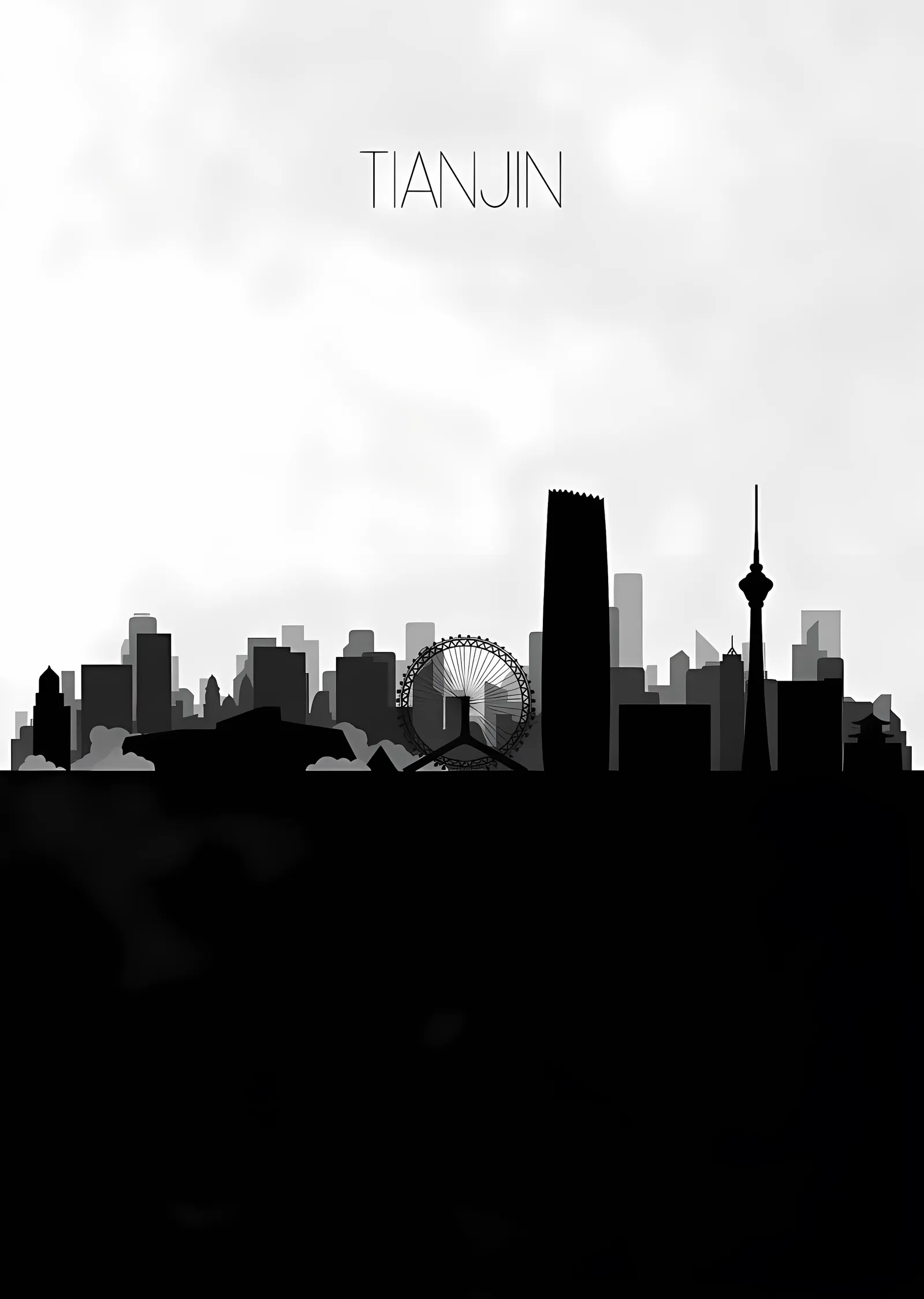 Tianjin Silueti metal tablo