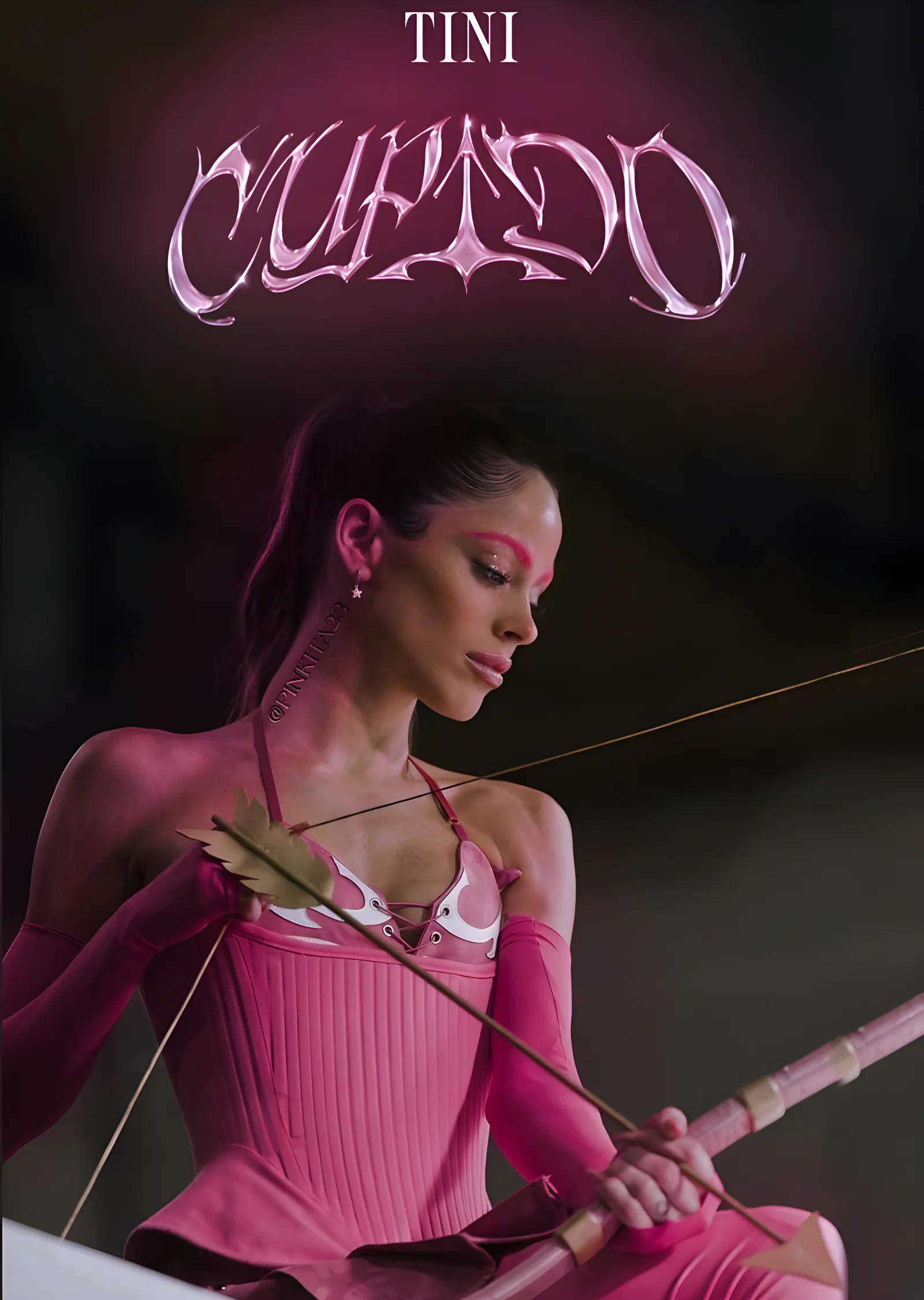 TINI - Cupido Pembe metal tablo