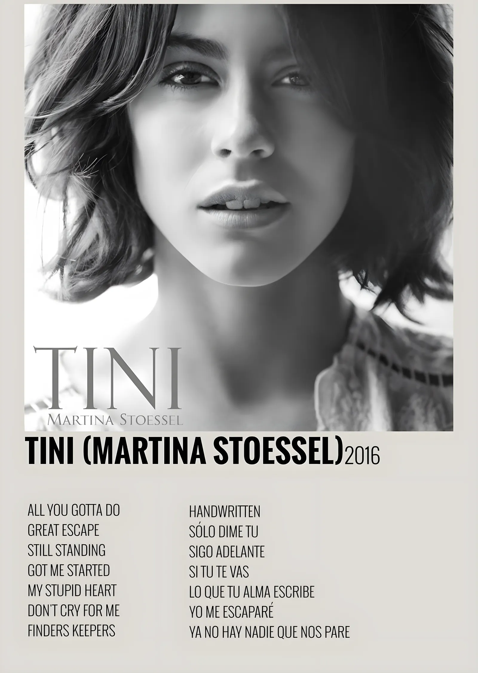 TINI - Martina Stoessel 2016 metal tablo