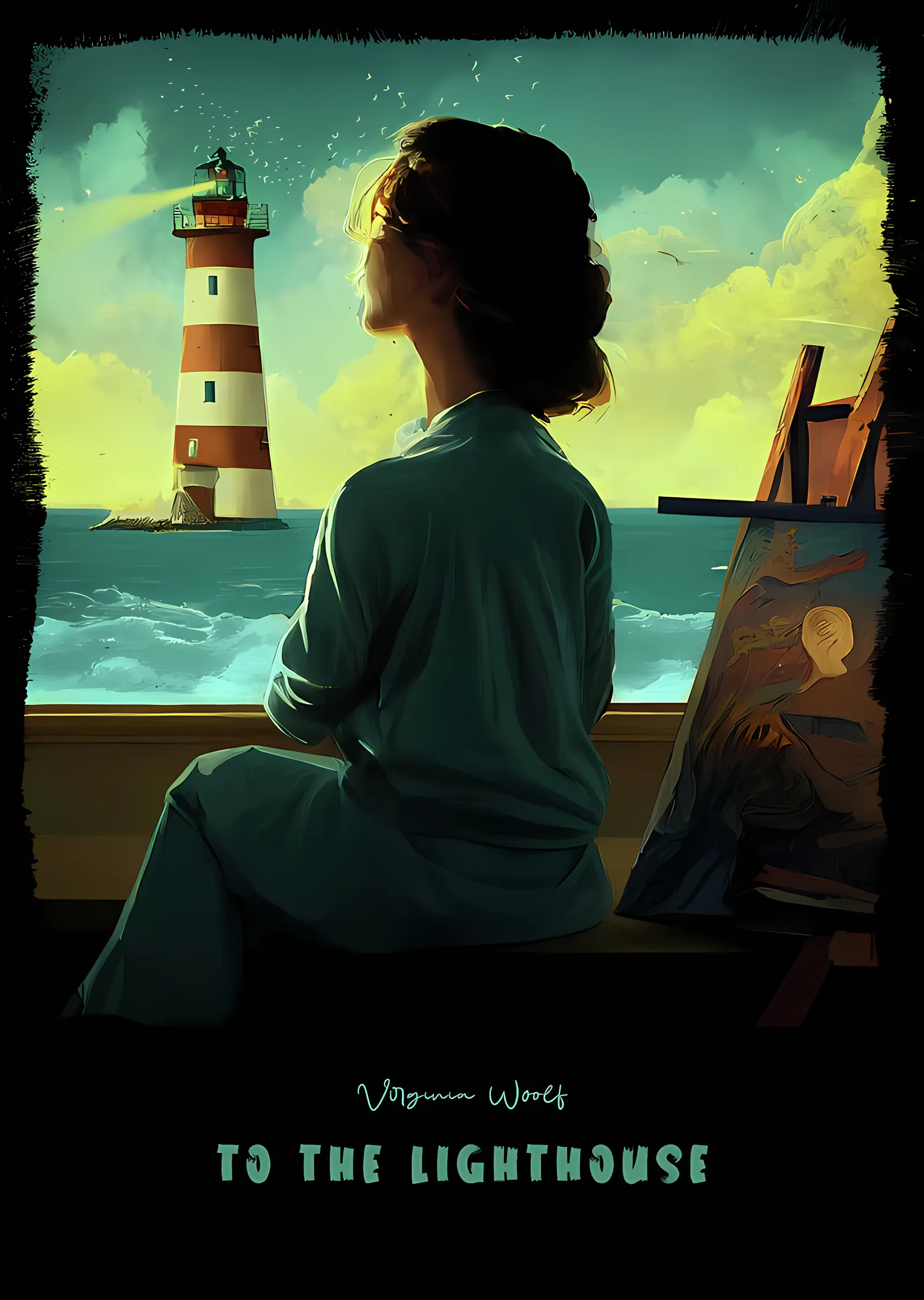 To the Lighthouse metal tablo