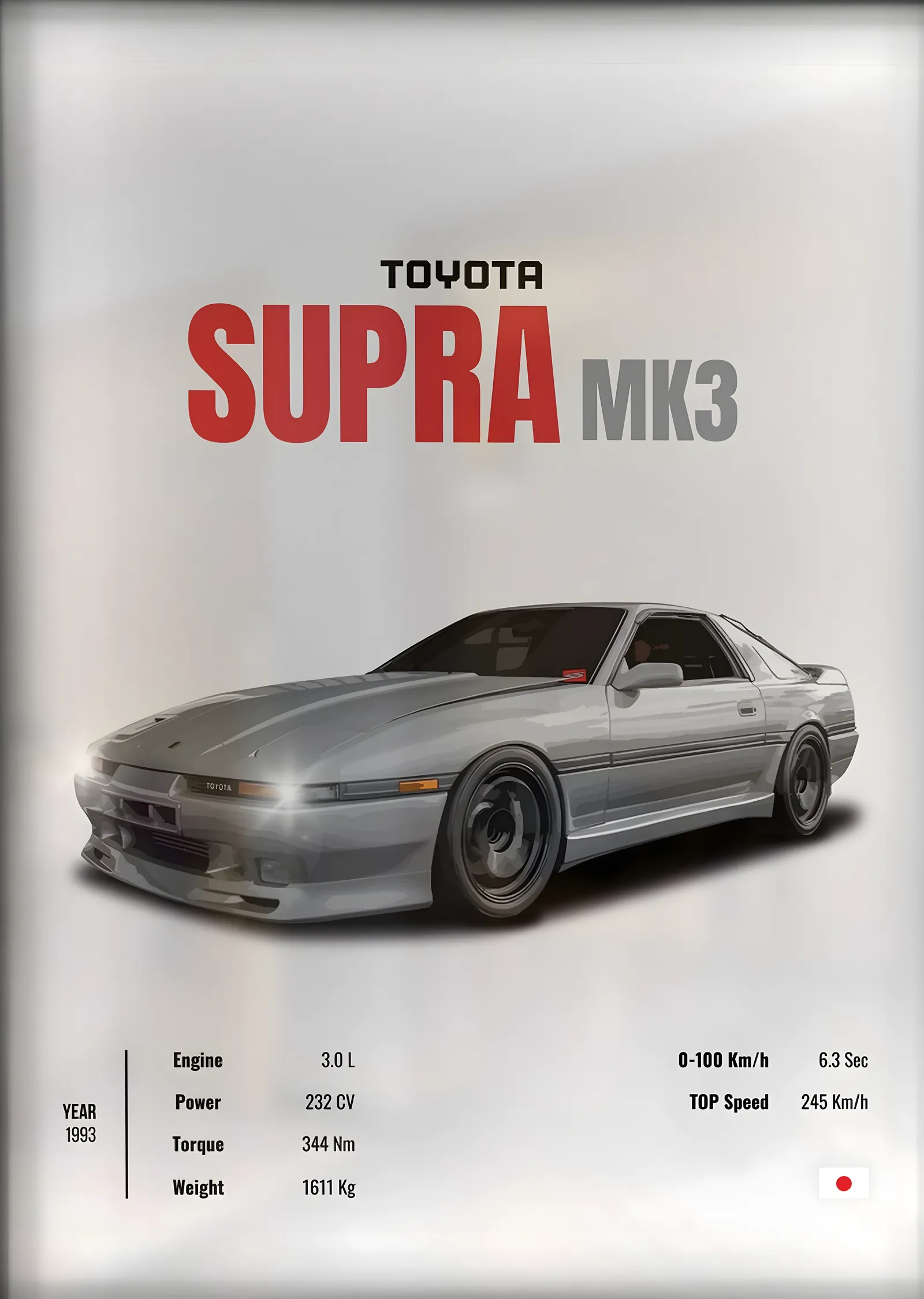 Toyota Supra MK3 metal tablo
