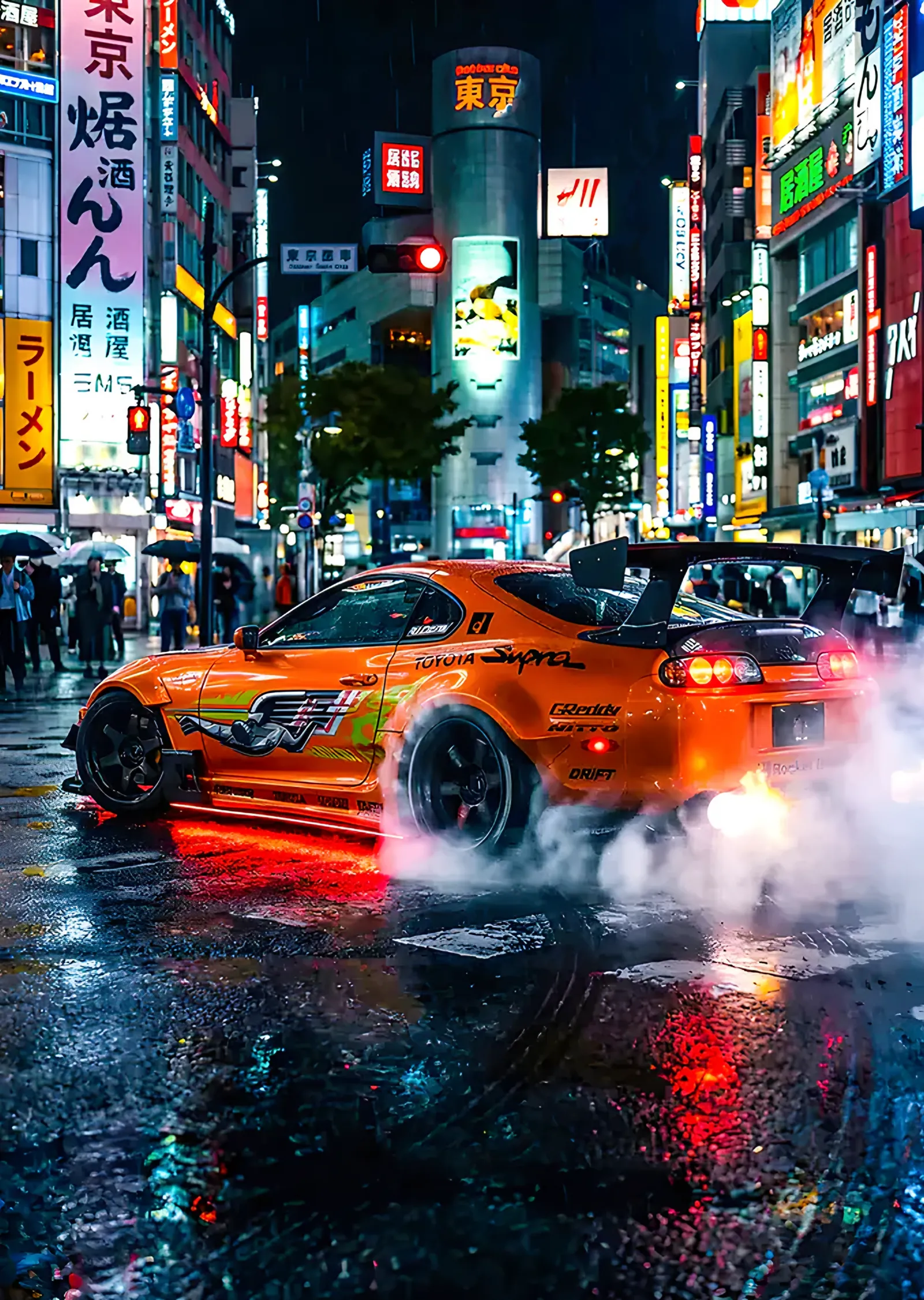 Toyota Supra - Tokyo Gecesi metal tablo