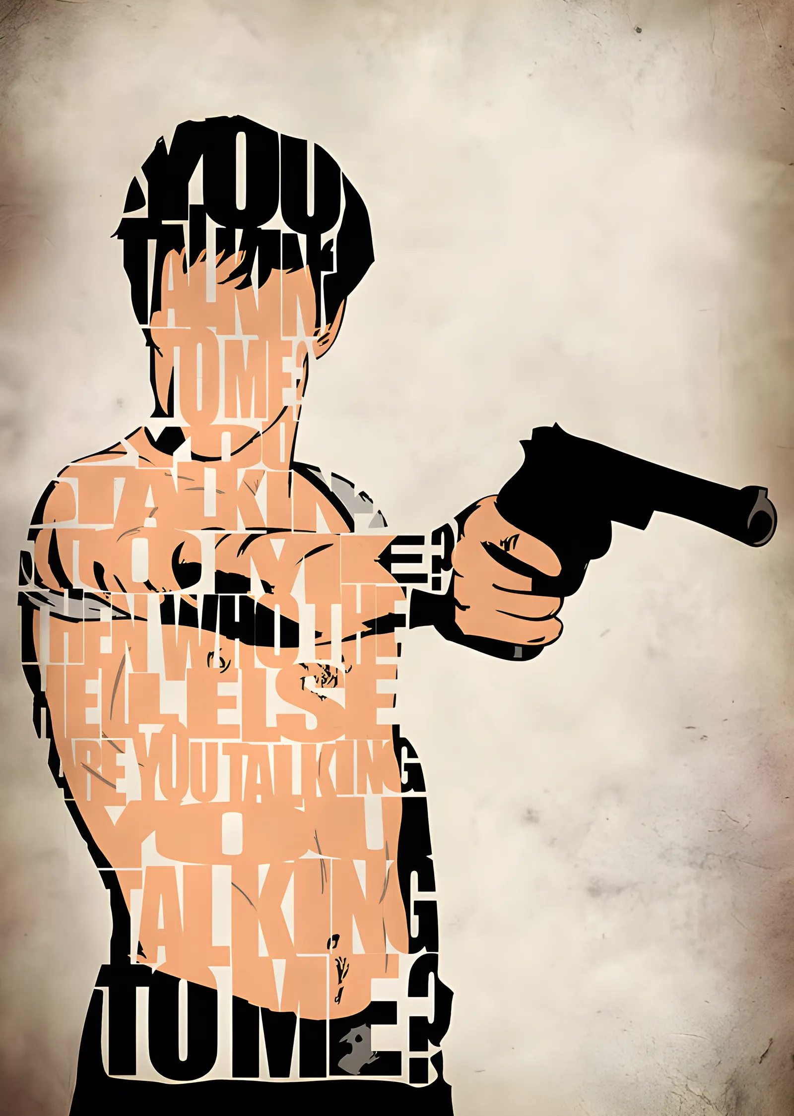 Travis Bickle - Tipografi Portre metal tablo