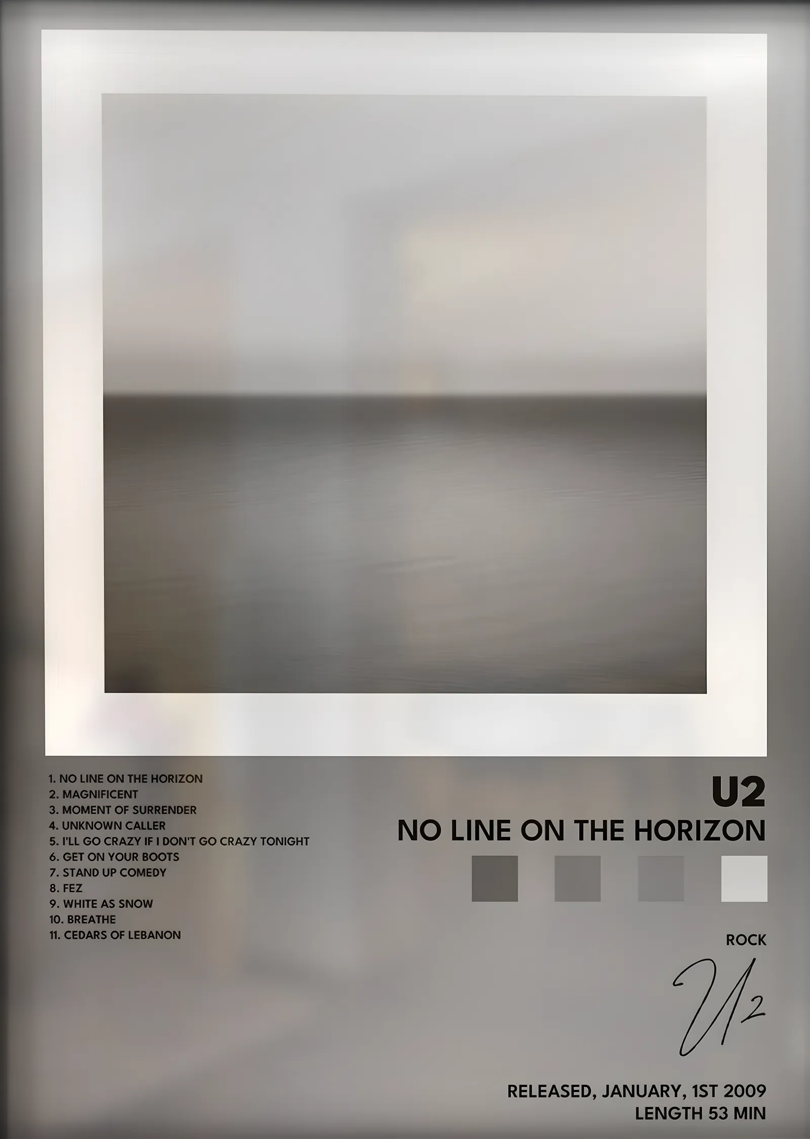 U2: No Line on the Horizon metal tablo