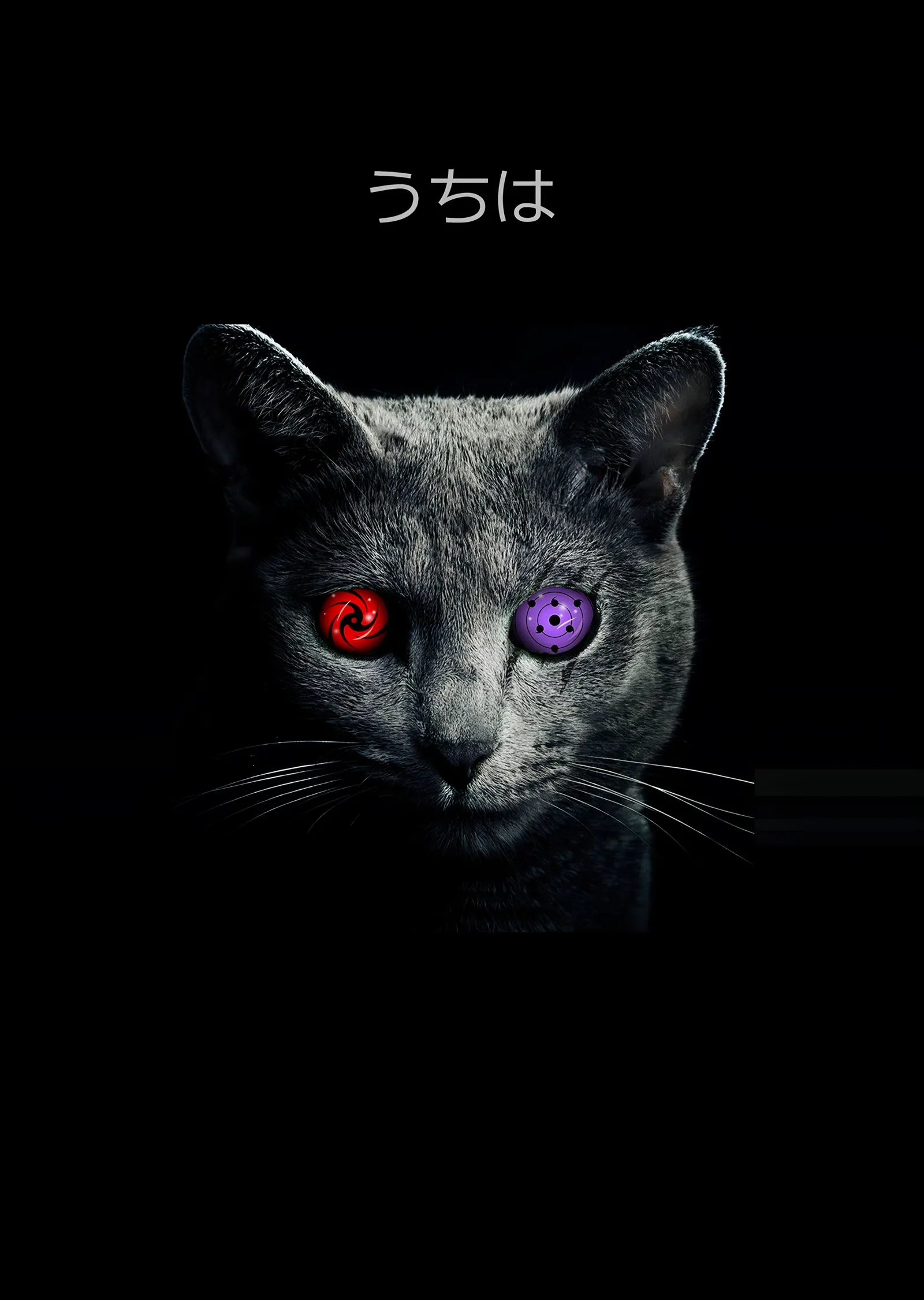 Uchiha Kedi - Sharingan ve Rinnegan metal tablo
