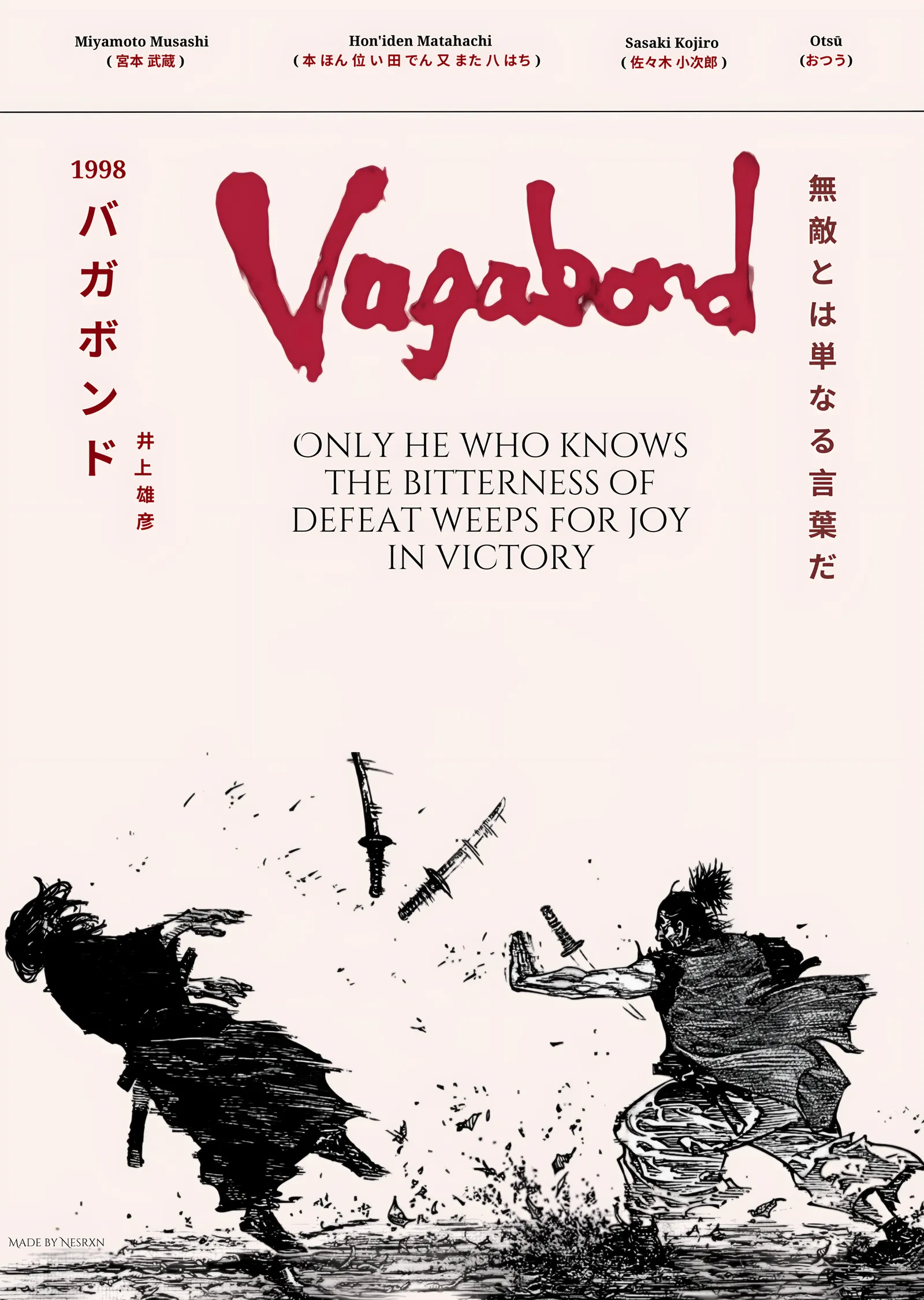 Vagabond: Bitterness of Defeat metal tablo