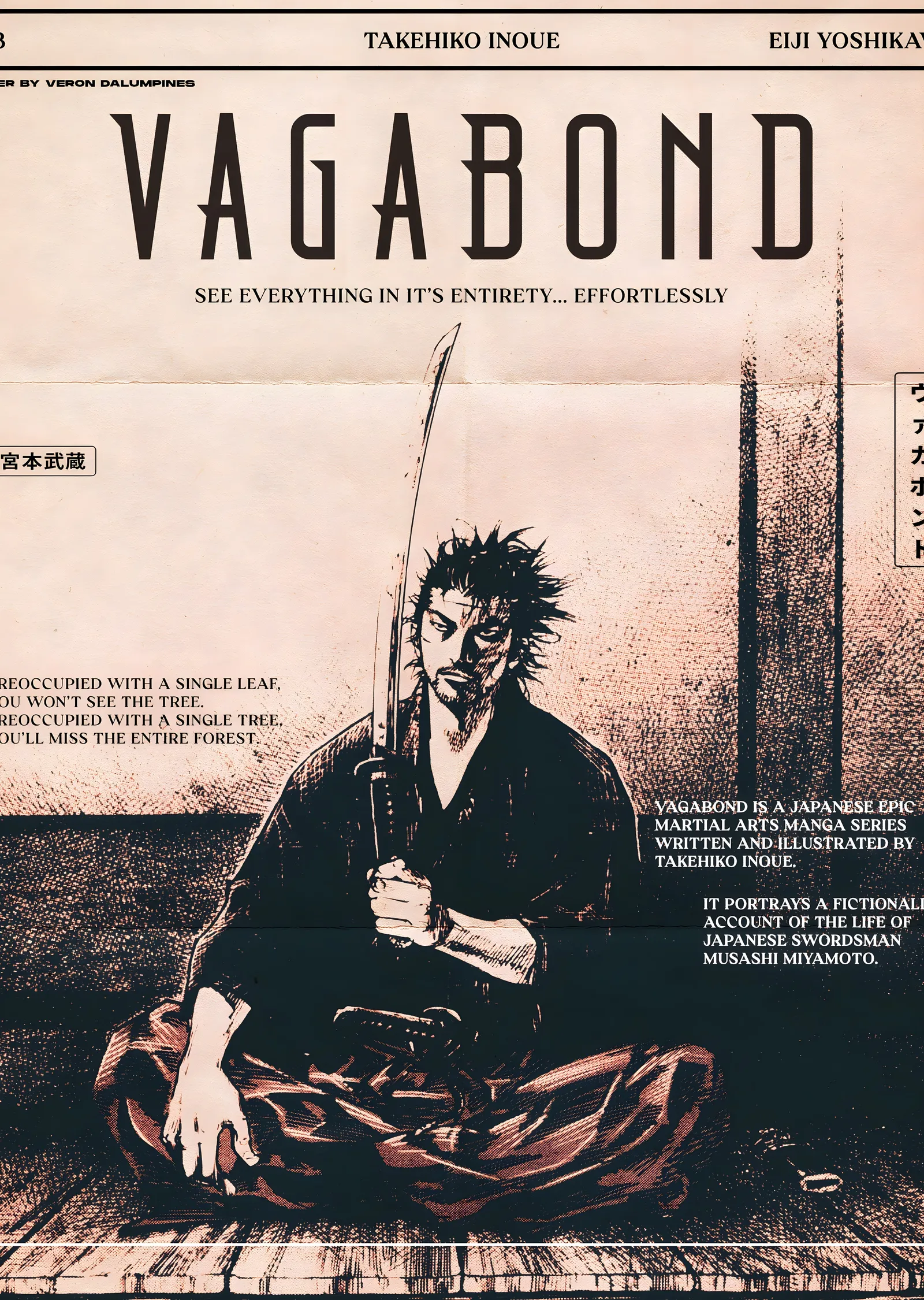 Vagabond: Musashi Miyamoto metal tablo