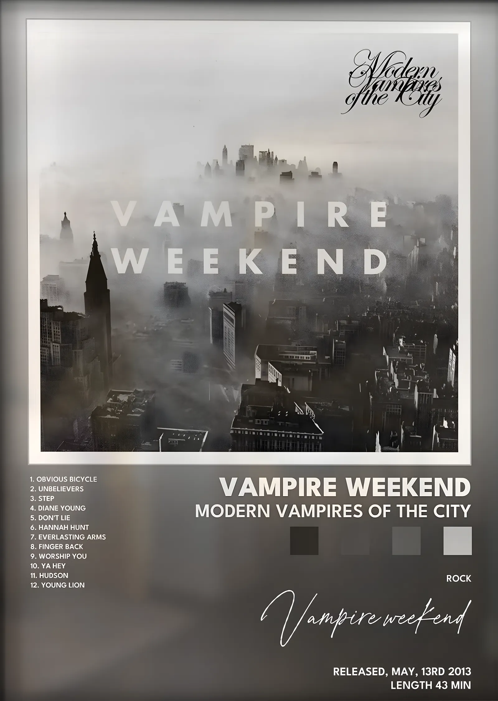 Vampire Weekend: Modern Vampires of the City metal tablo