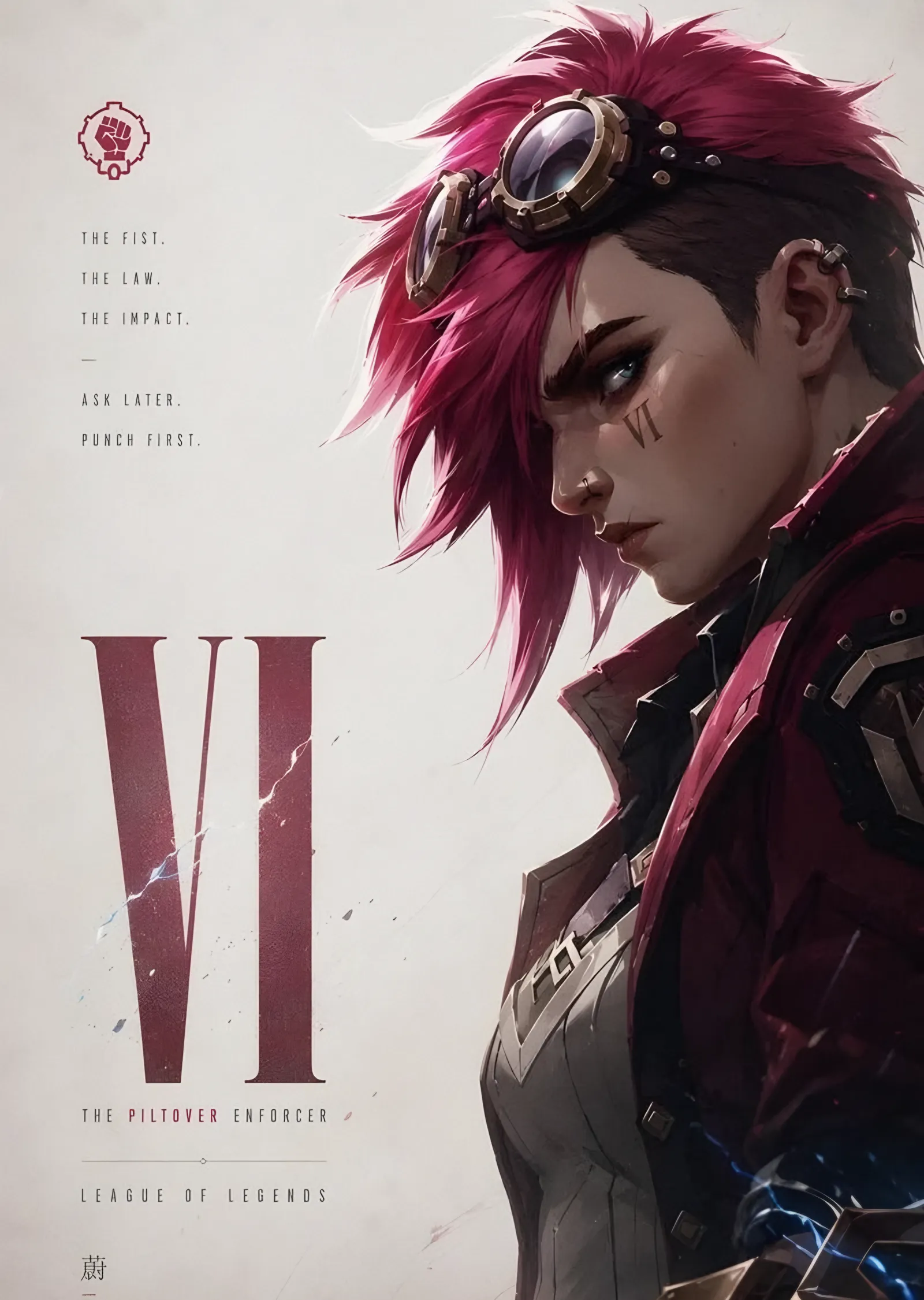 Vi - League of Legends metal tablo