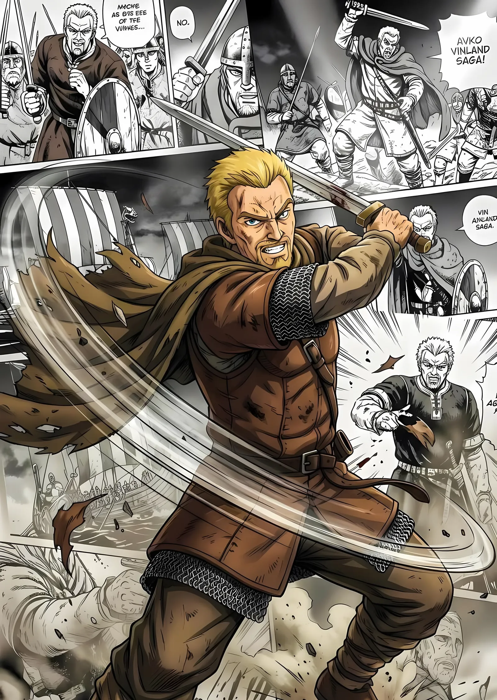 Vinland Saga: Manga Paneli Savaşı metal tablo