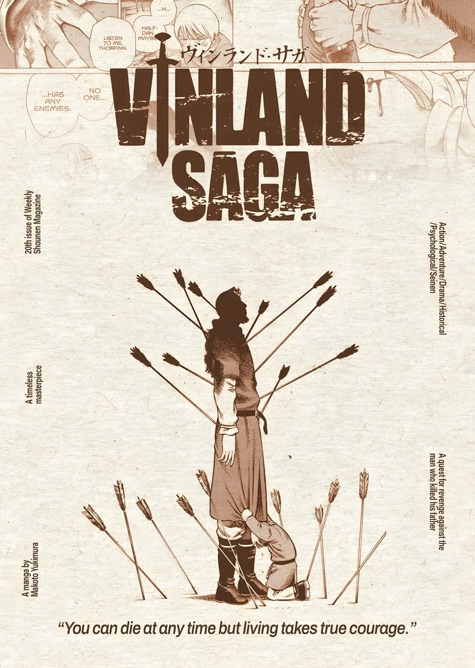 Vinland Saga: Oklarla Dolu Krem Afiş metal tablo