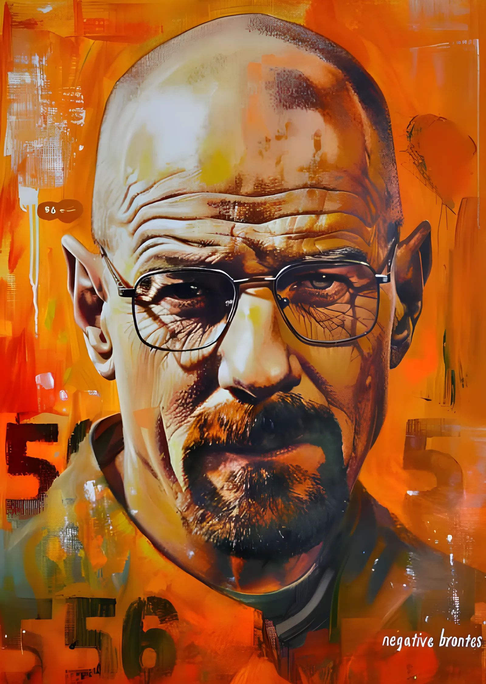 Walter White - Turuncu Fırça Darbeleri metal tablo