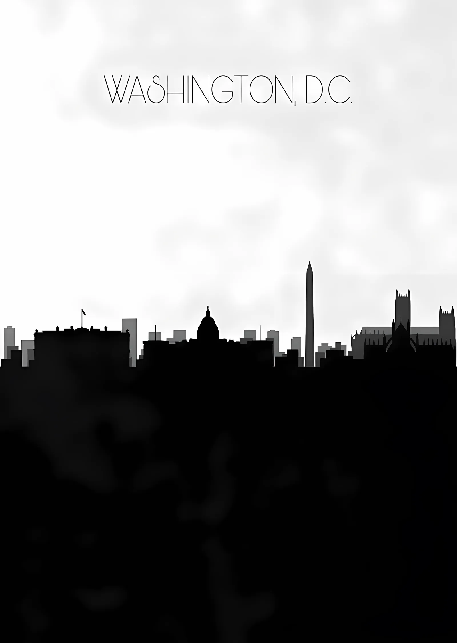 Washington D.C. Silueti metal tablo