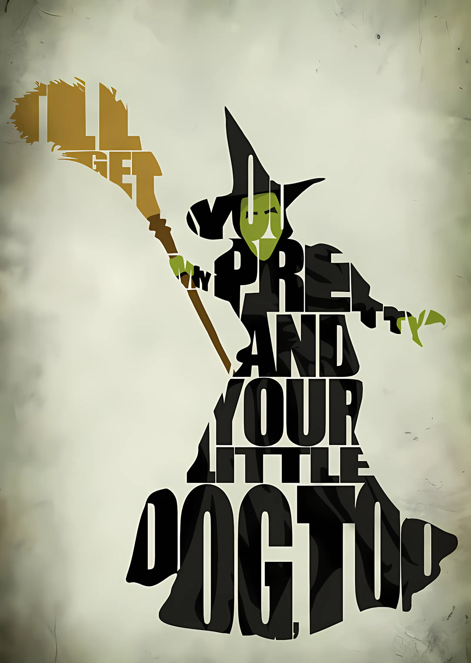 Wicked Witch of the West - Tipografi metal tablo