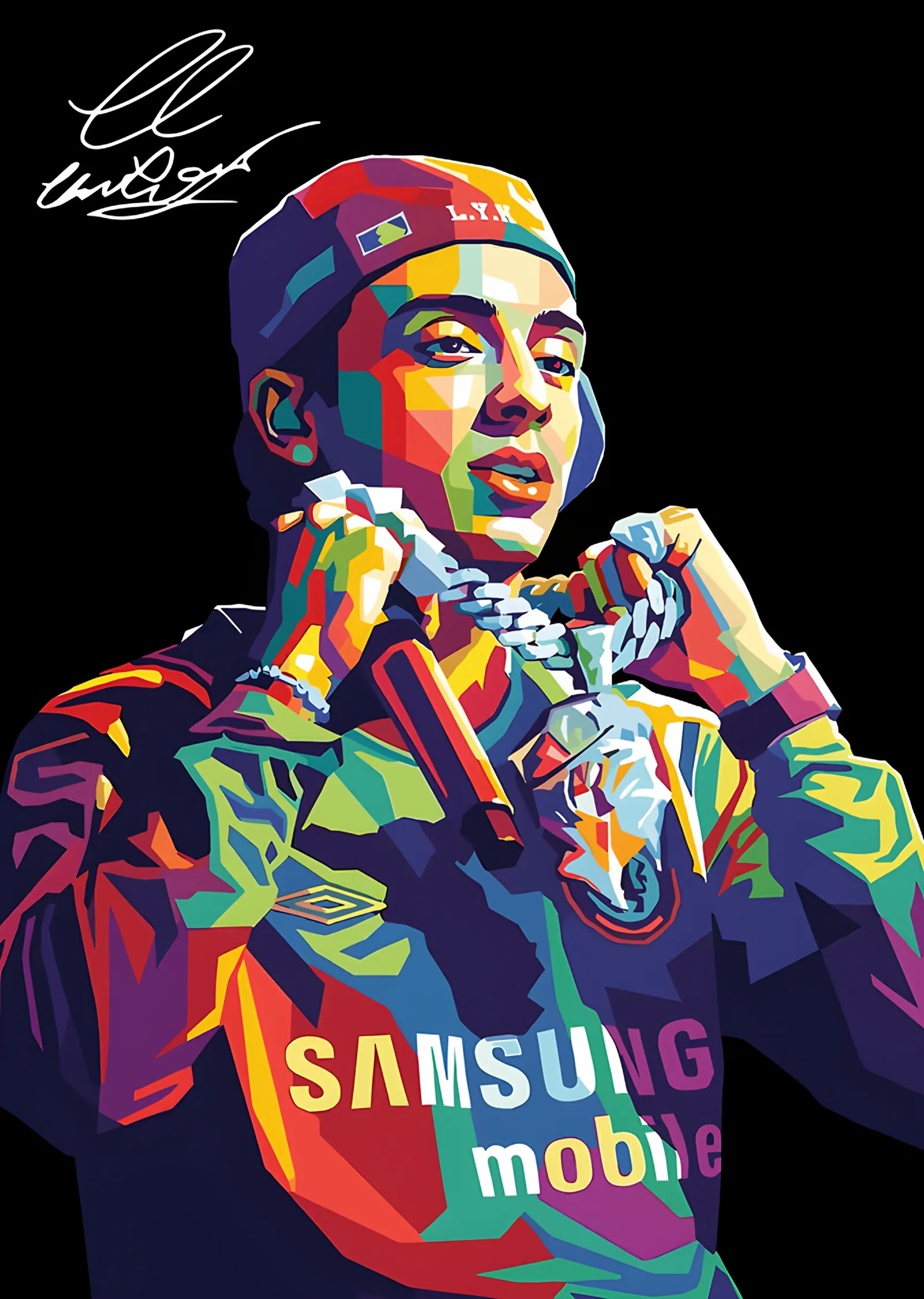 Central Cee - Renkli WPAP Portre metal tablo