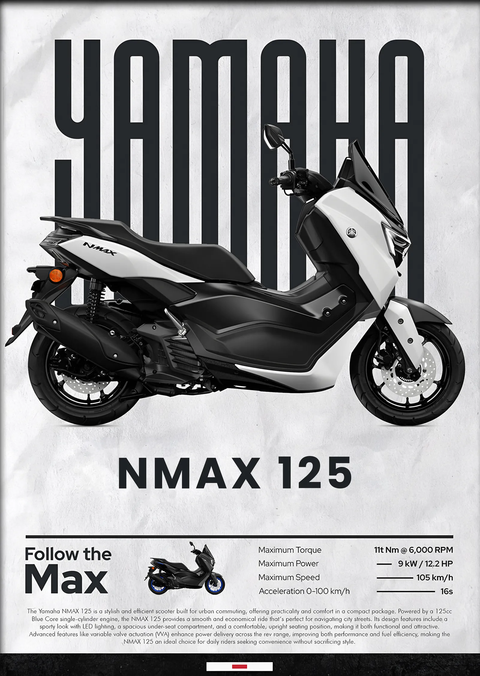 Yamaha NMAX 125 metal tablo