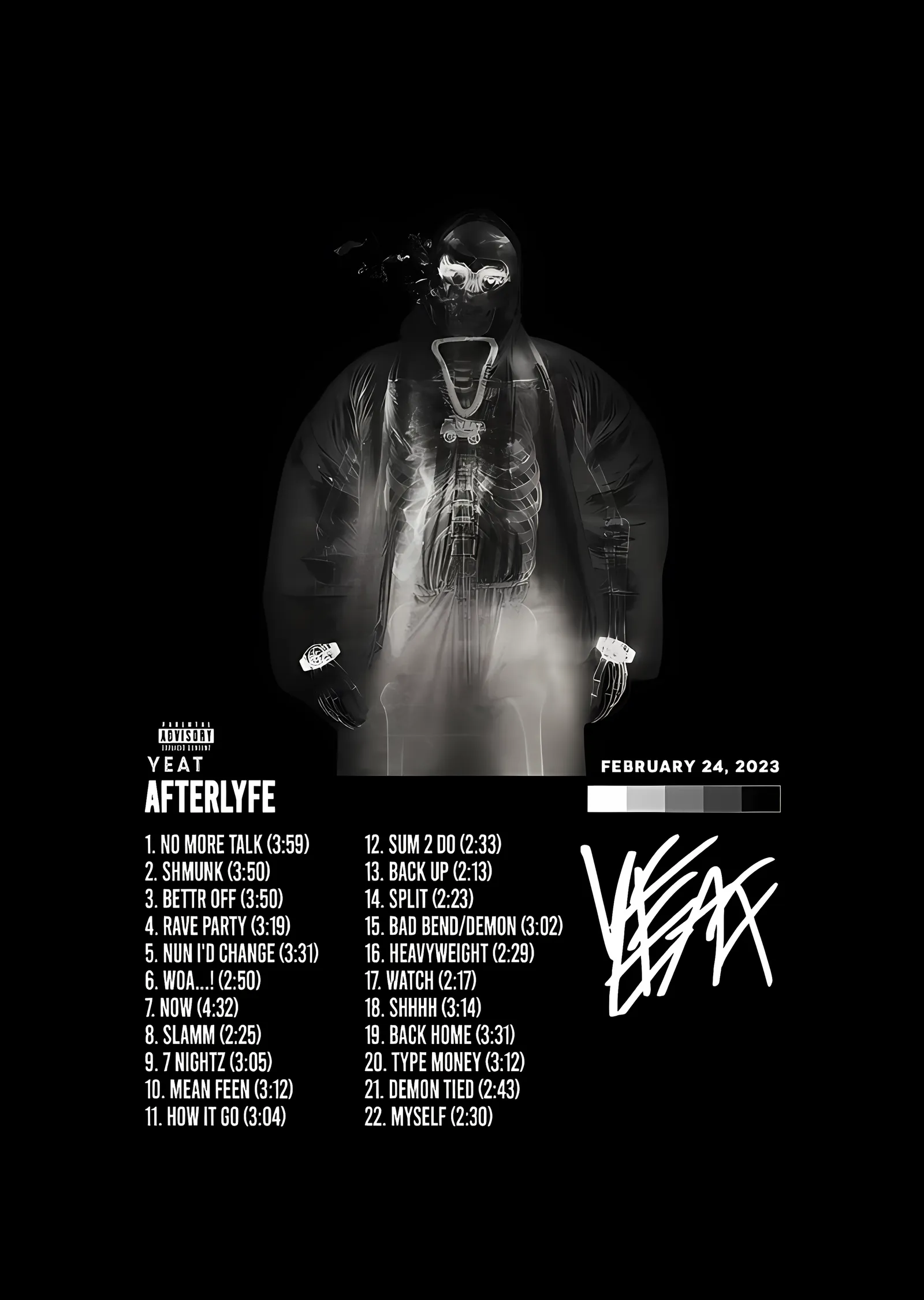 Yeat: Afterlyfe metal tablo