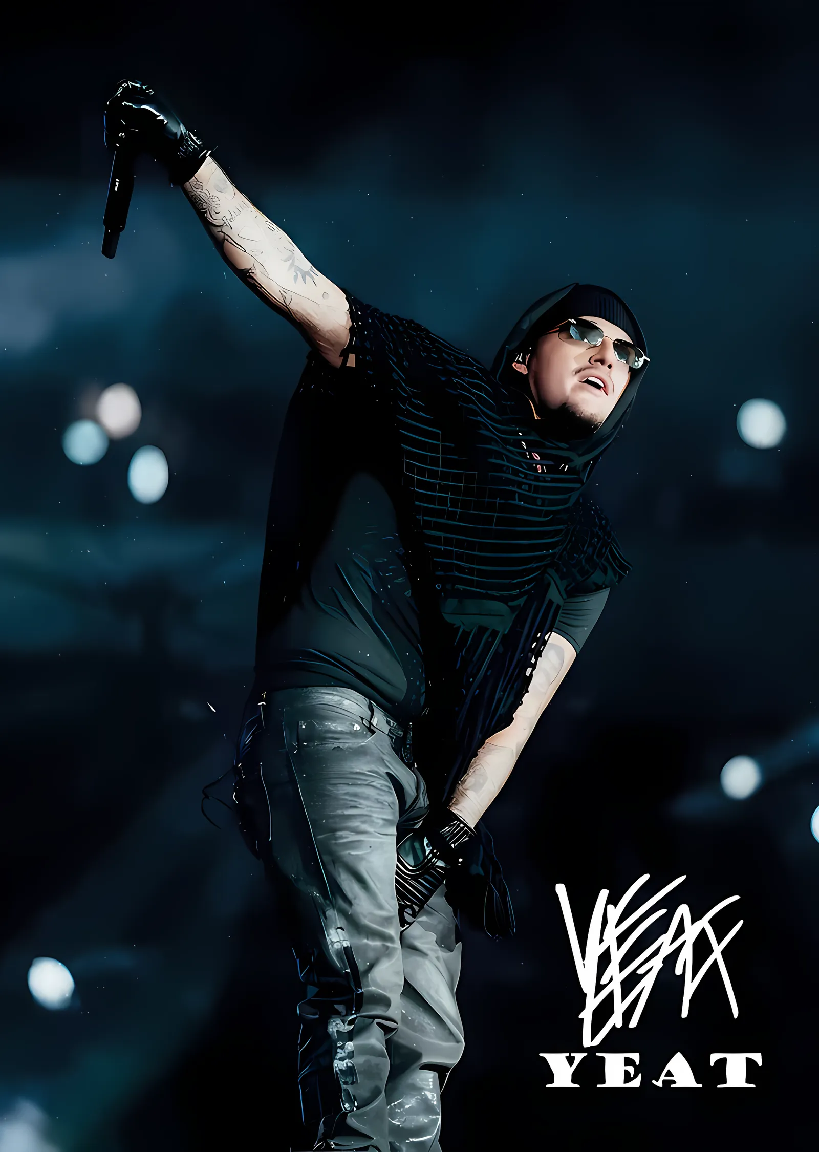 Yeat: Mavi Işıkta Konser metal tablo
