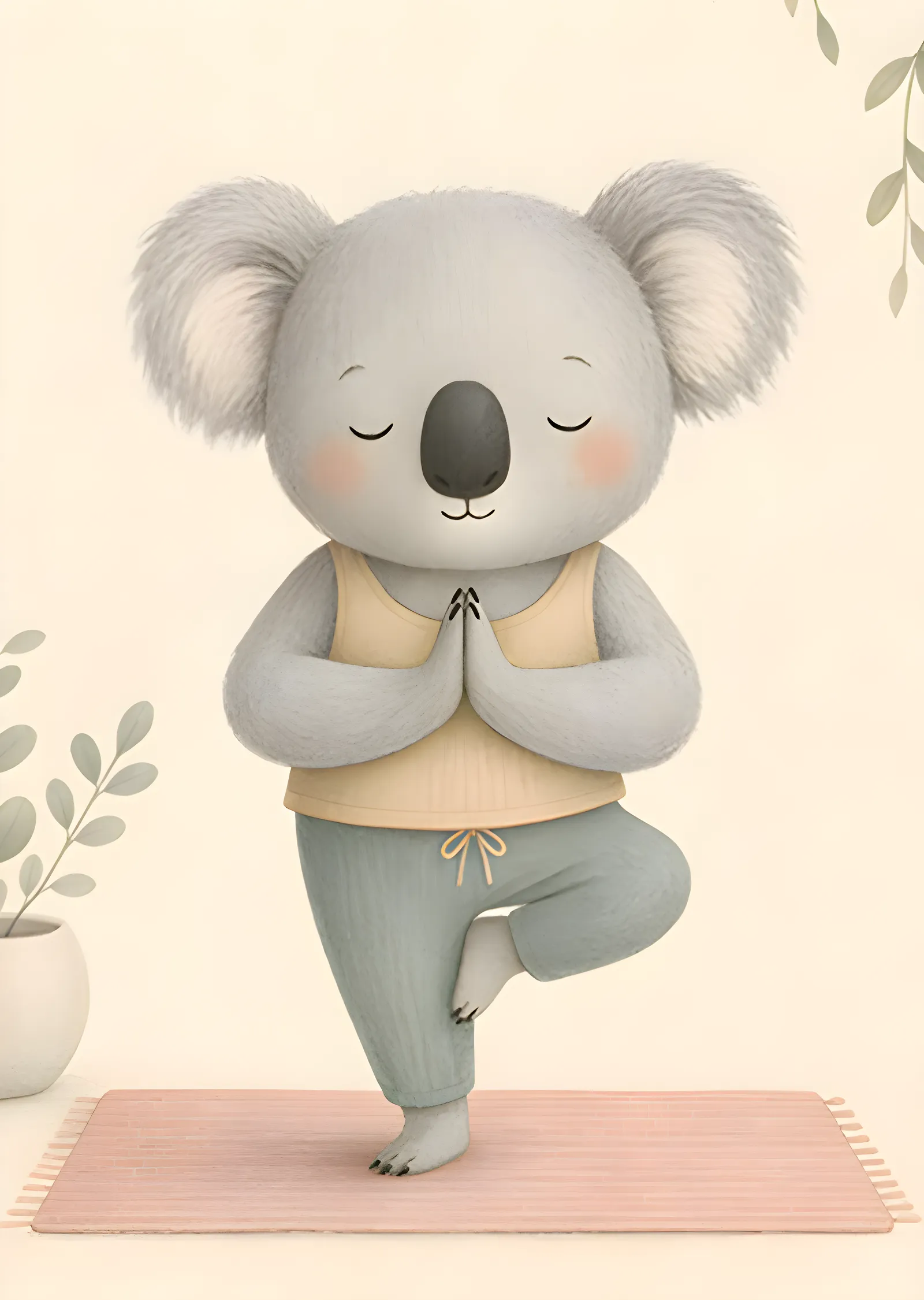 Yoga Yapan Koala metal tablo