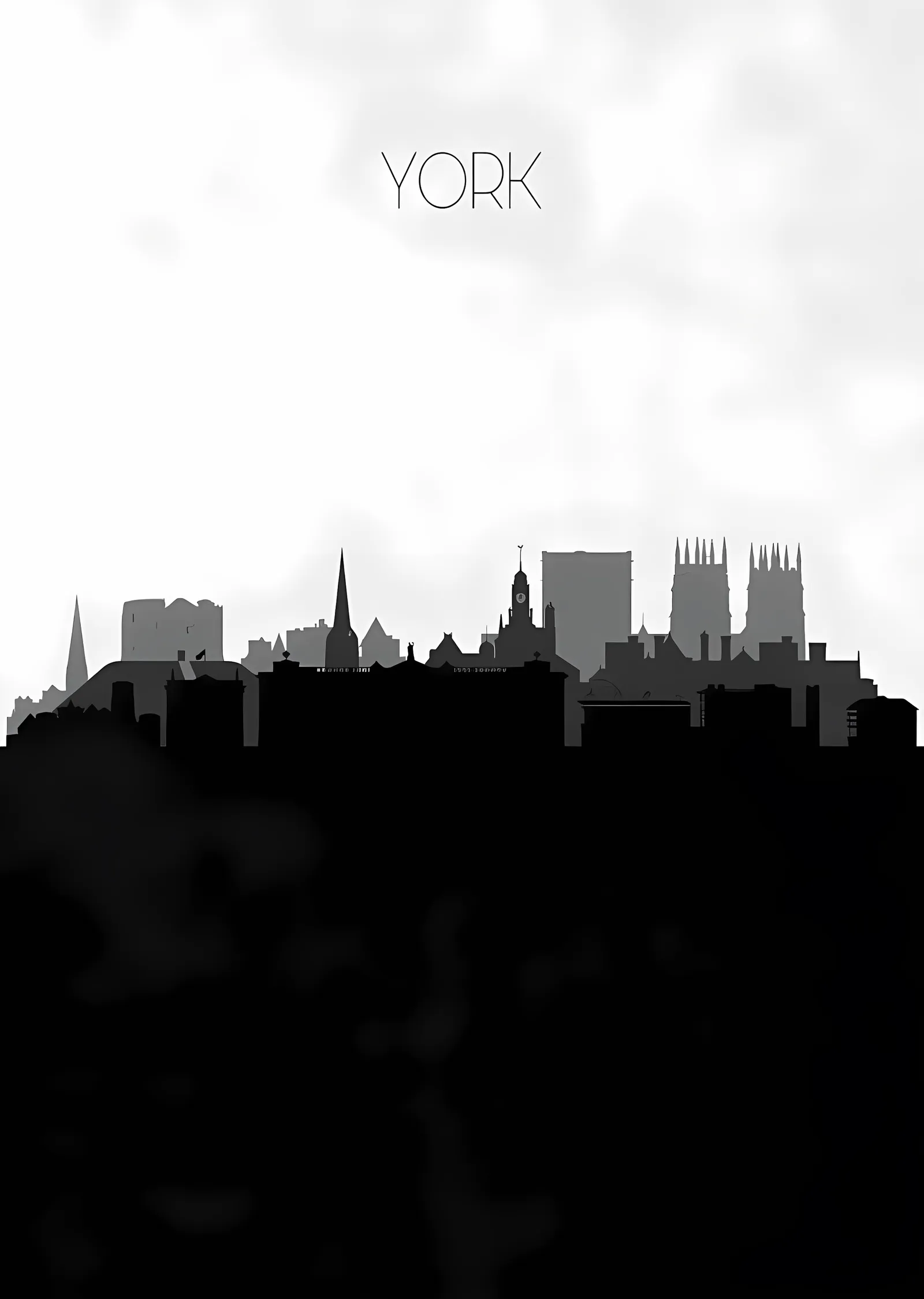 York Silueti metal tablo