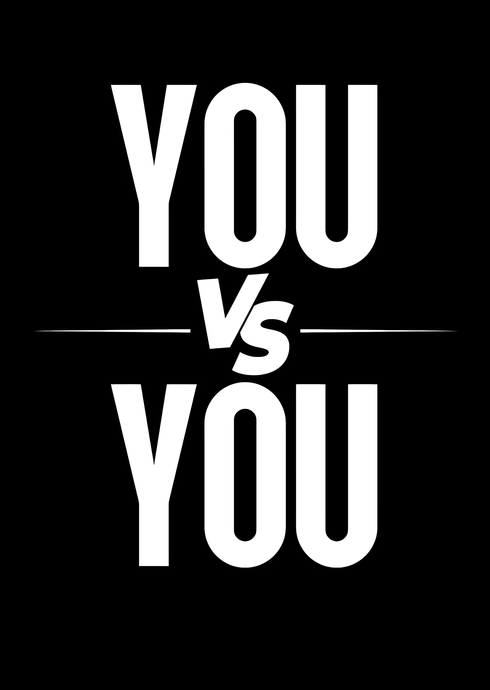 You vs You - Beyaz Tipografi metal tablo