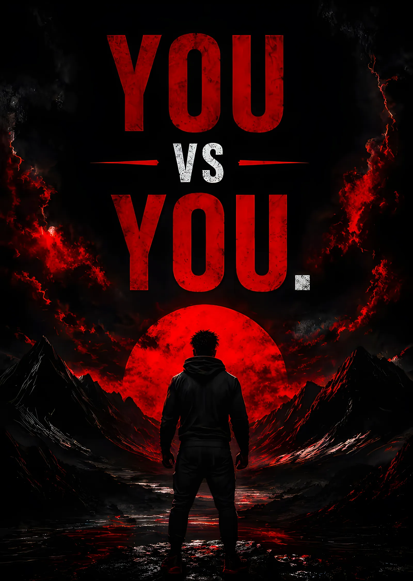 You vs You - Kızıl Ay metal tablo