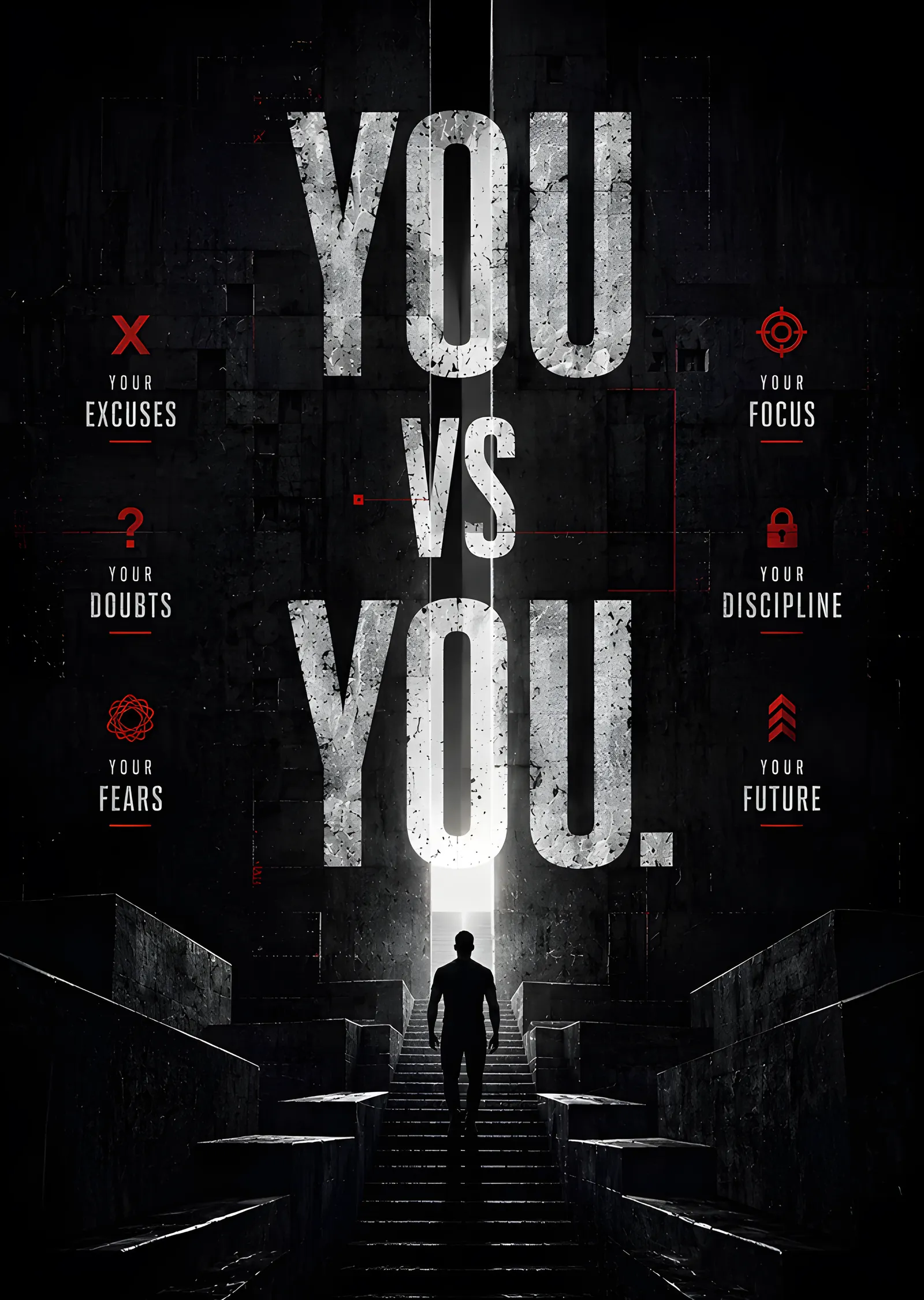 You vs You - Merdiven metal tablo