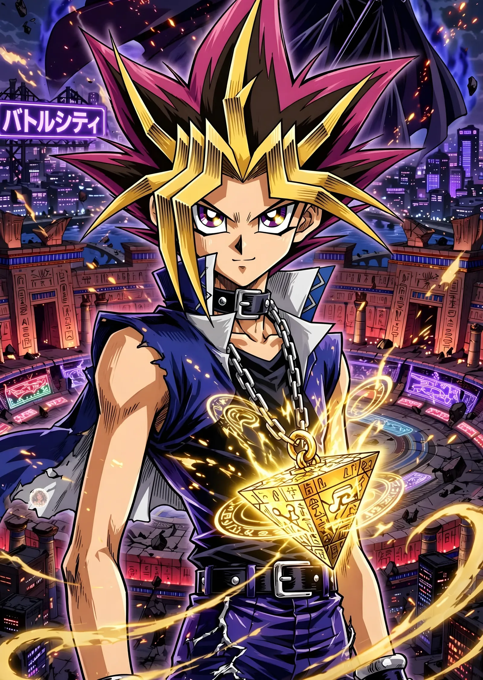 Yu-Gi-Oh! - Yami Yugi ve Binbaşı Bulmaca metal tablo
