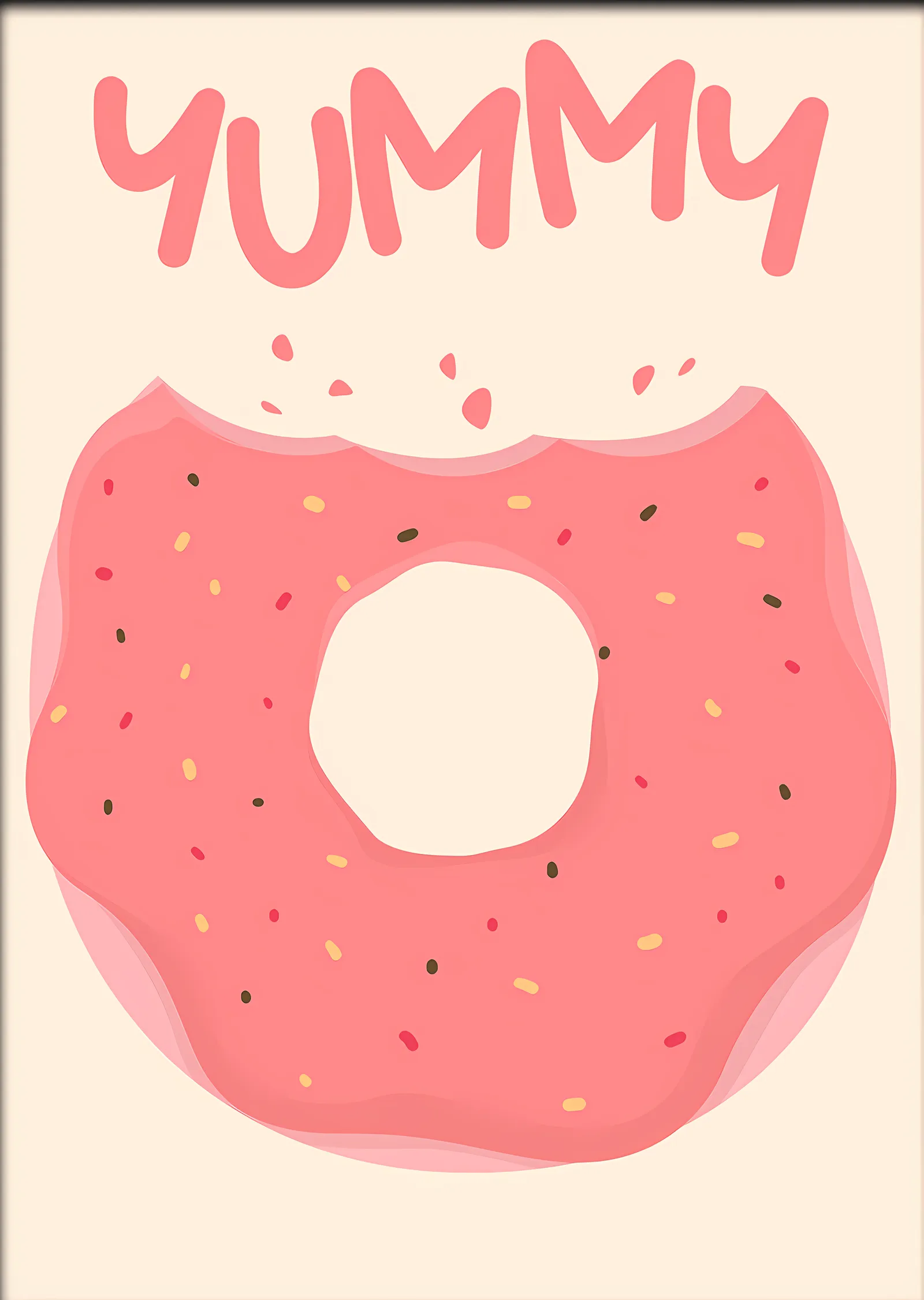 Yummy Pembe Donut metal tablo